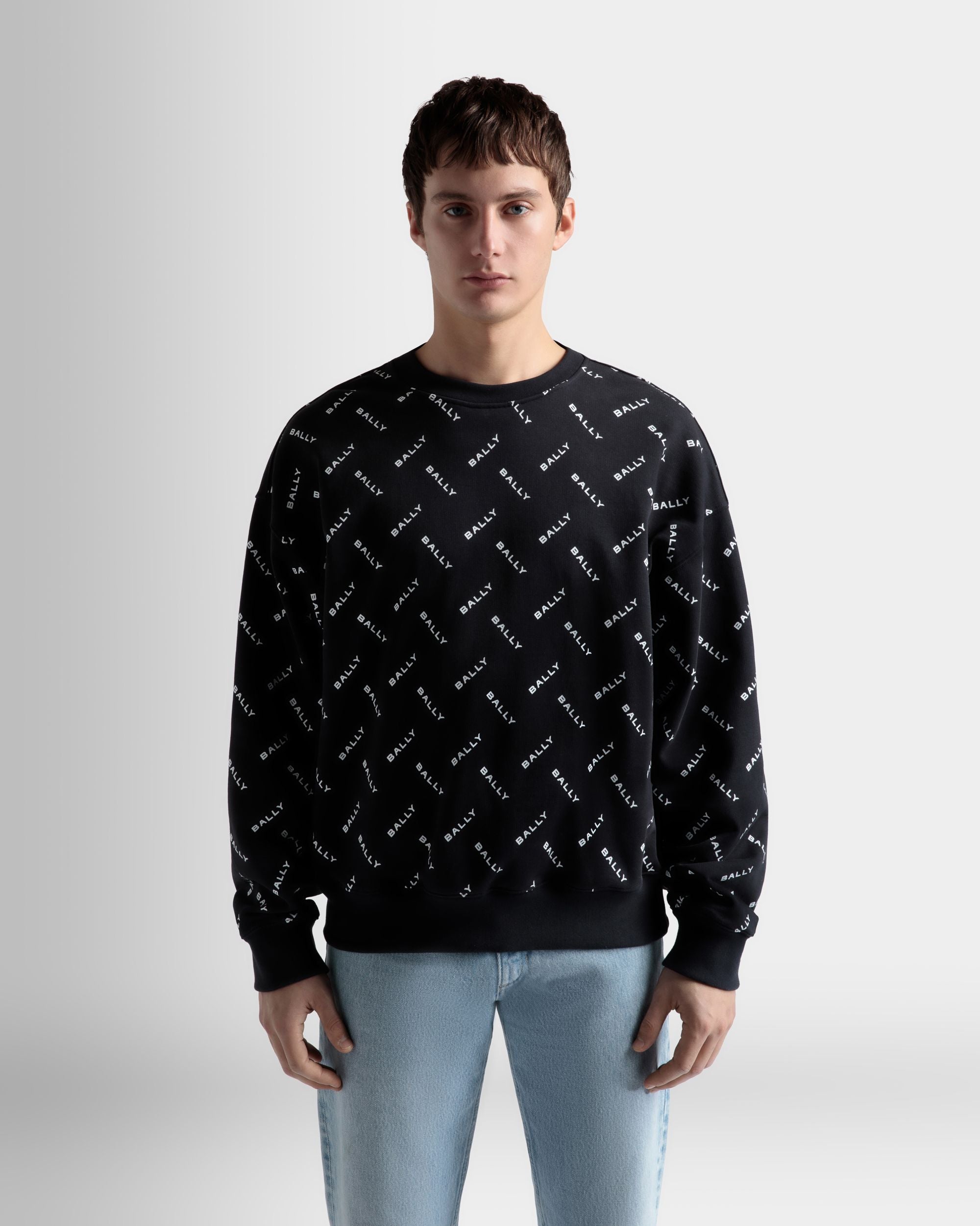 Sudadera De Algodón En Azul Oscuro - Hombre - Bally - 03