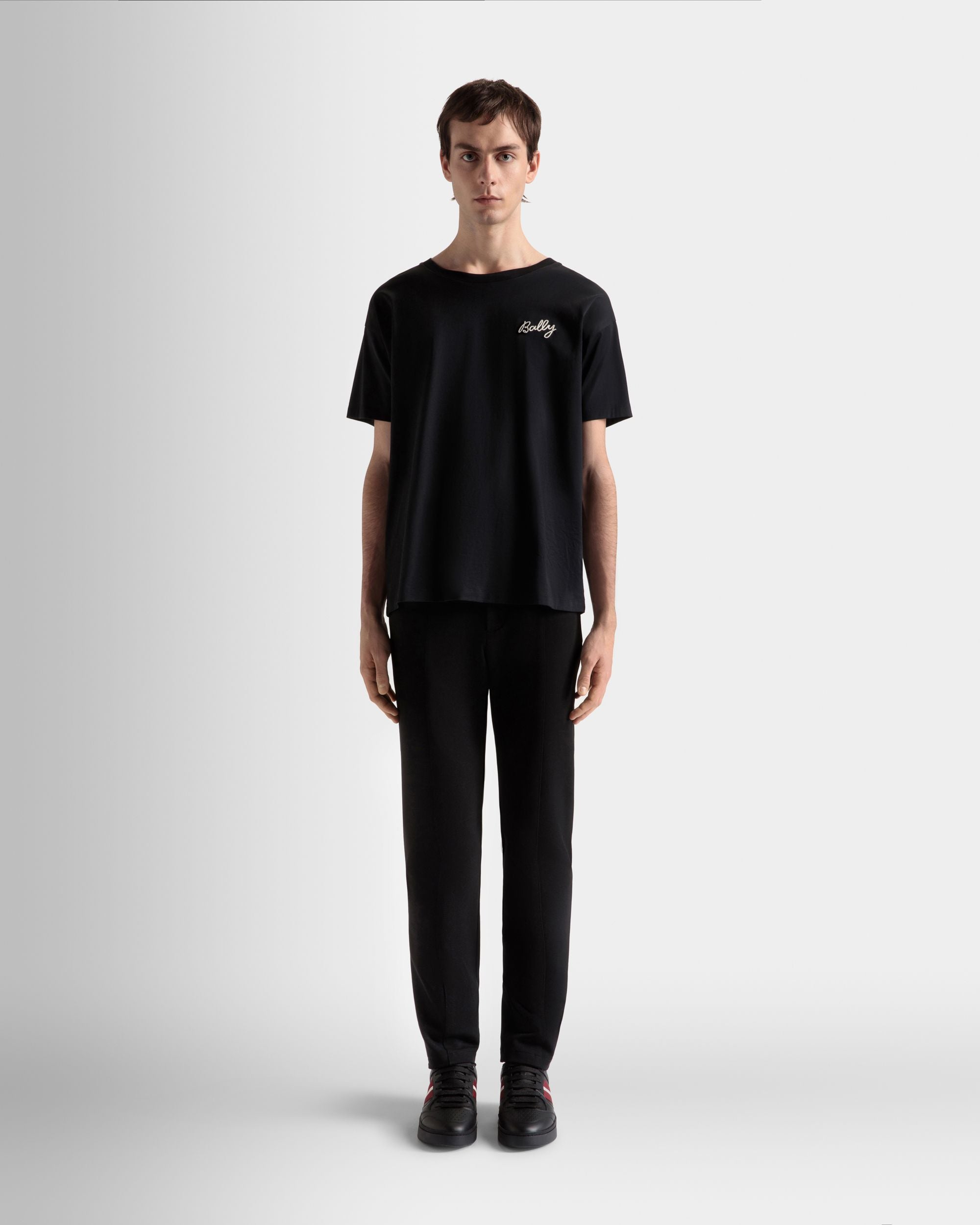 Camiseta De Algodón En Negro - Hombre - Bally - 02