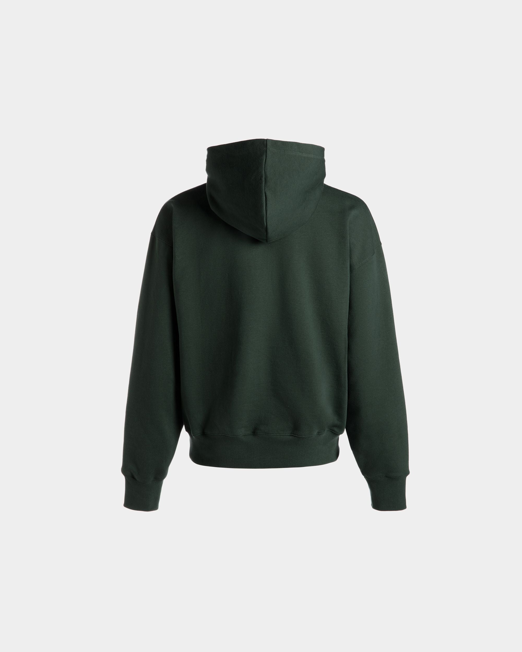 Sudadera Con Capucha De Algodón Bottle Green Con Logo Bally Crest - Hombre - Bally - 08