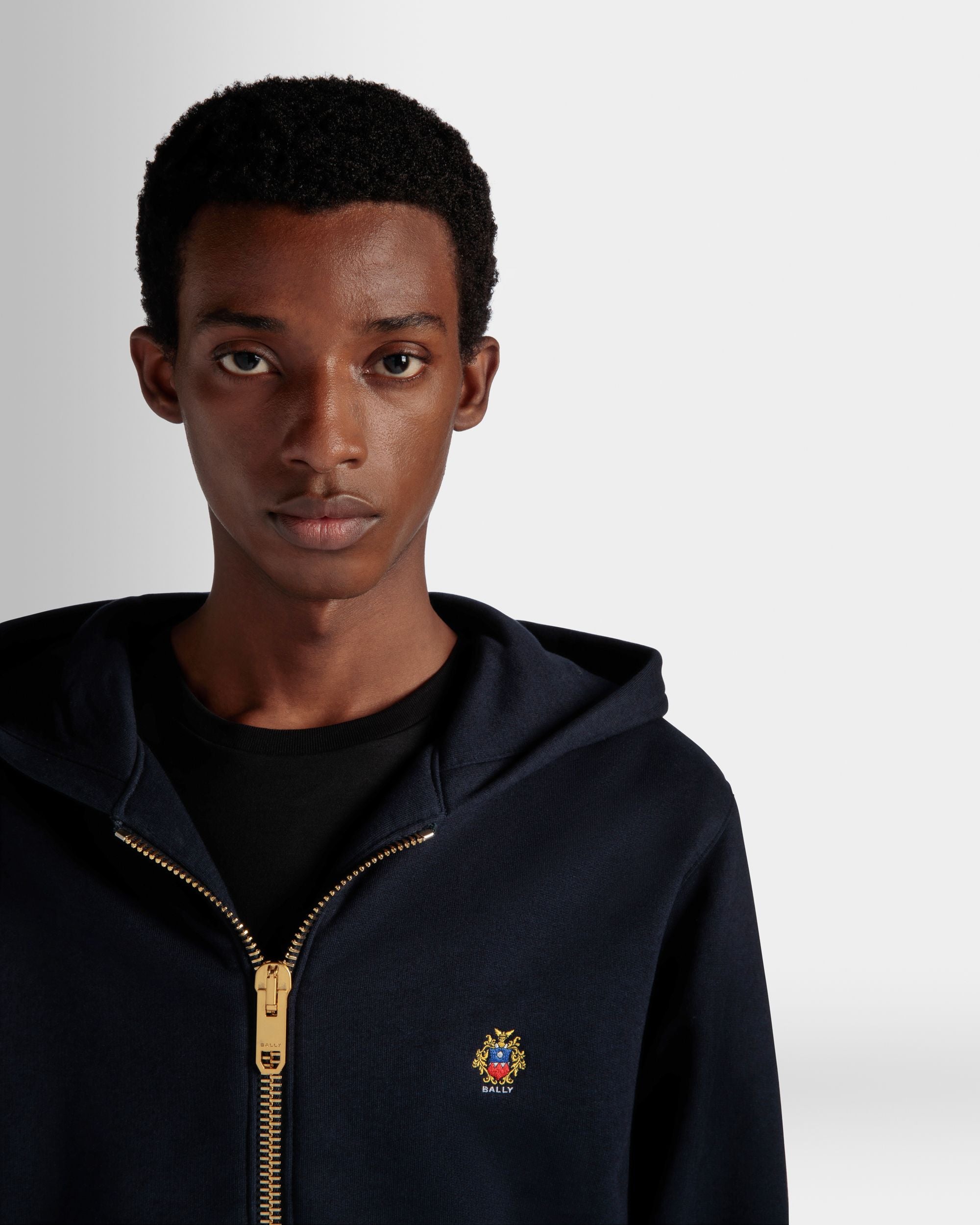 Adrien Brody Travel Collection Hoodie In Navy Blue Cashmere Blend - Men's - Bally - 04