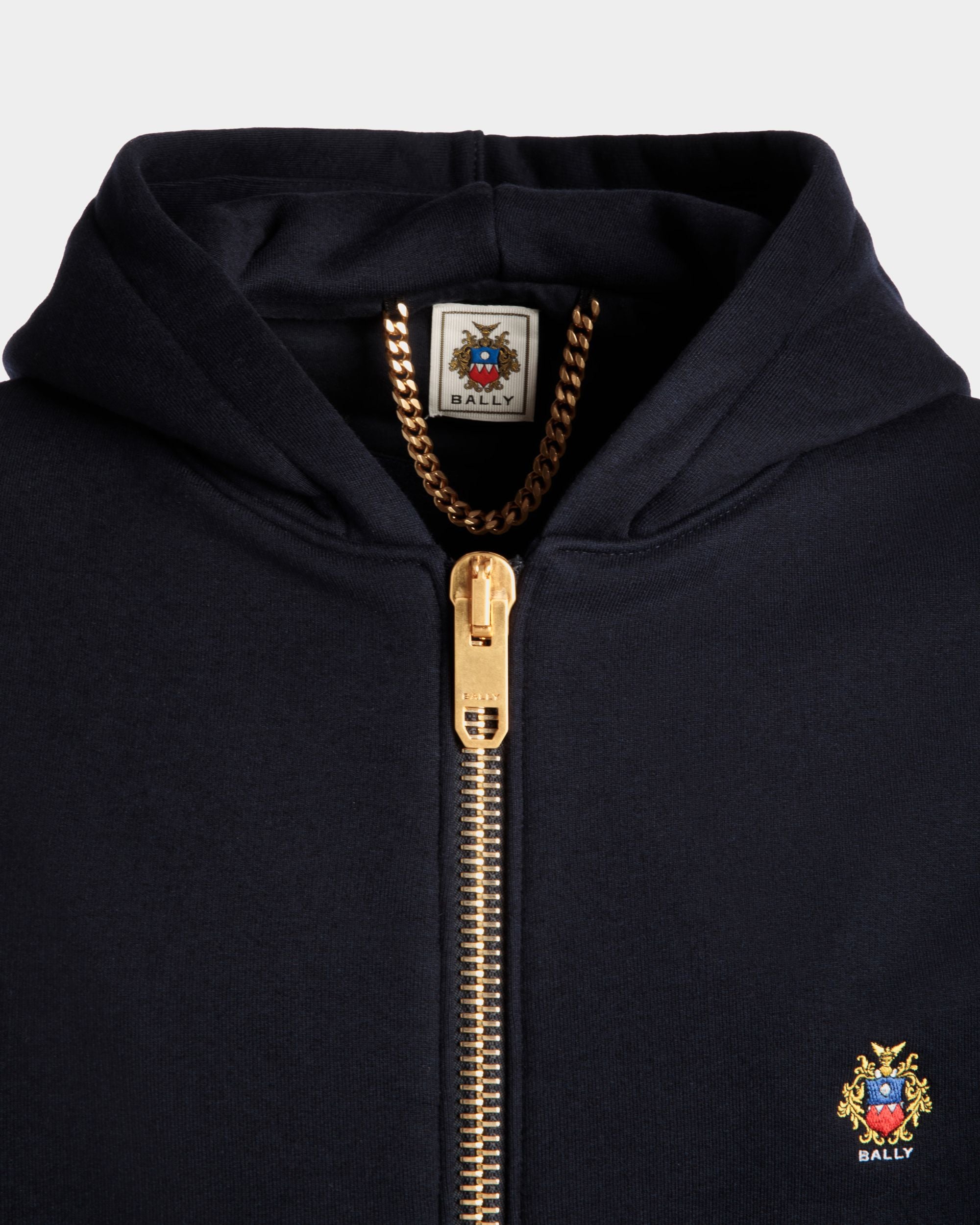Adrien Brody Travel Collection Hoodie In Navy Blue Cashmere Blend - Men's - Bally - 05