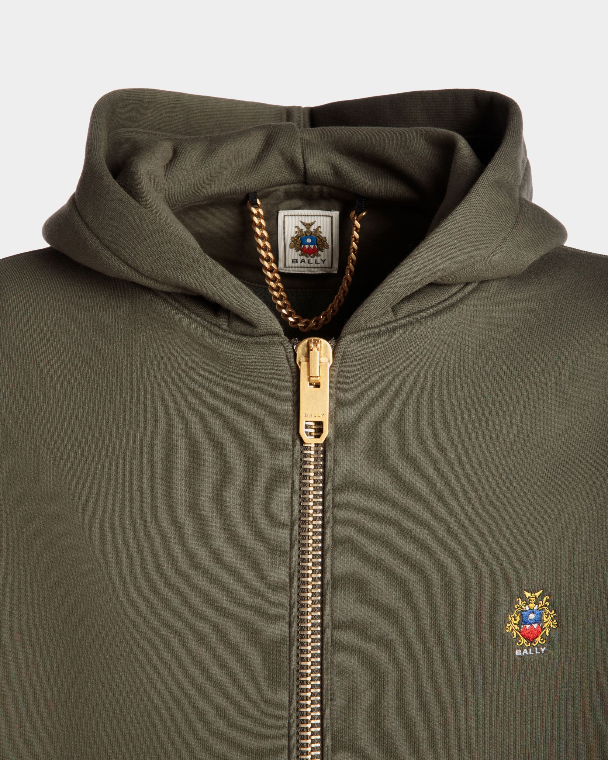 Adrien Brody Travel Collection Hoodie In Olive Green Cashmere Blend - Men's - Bally - 05