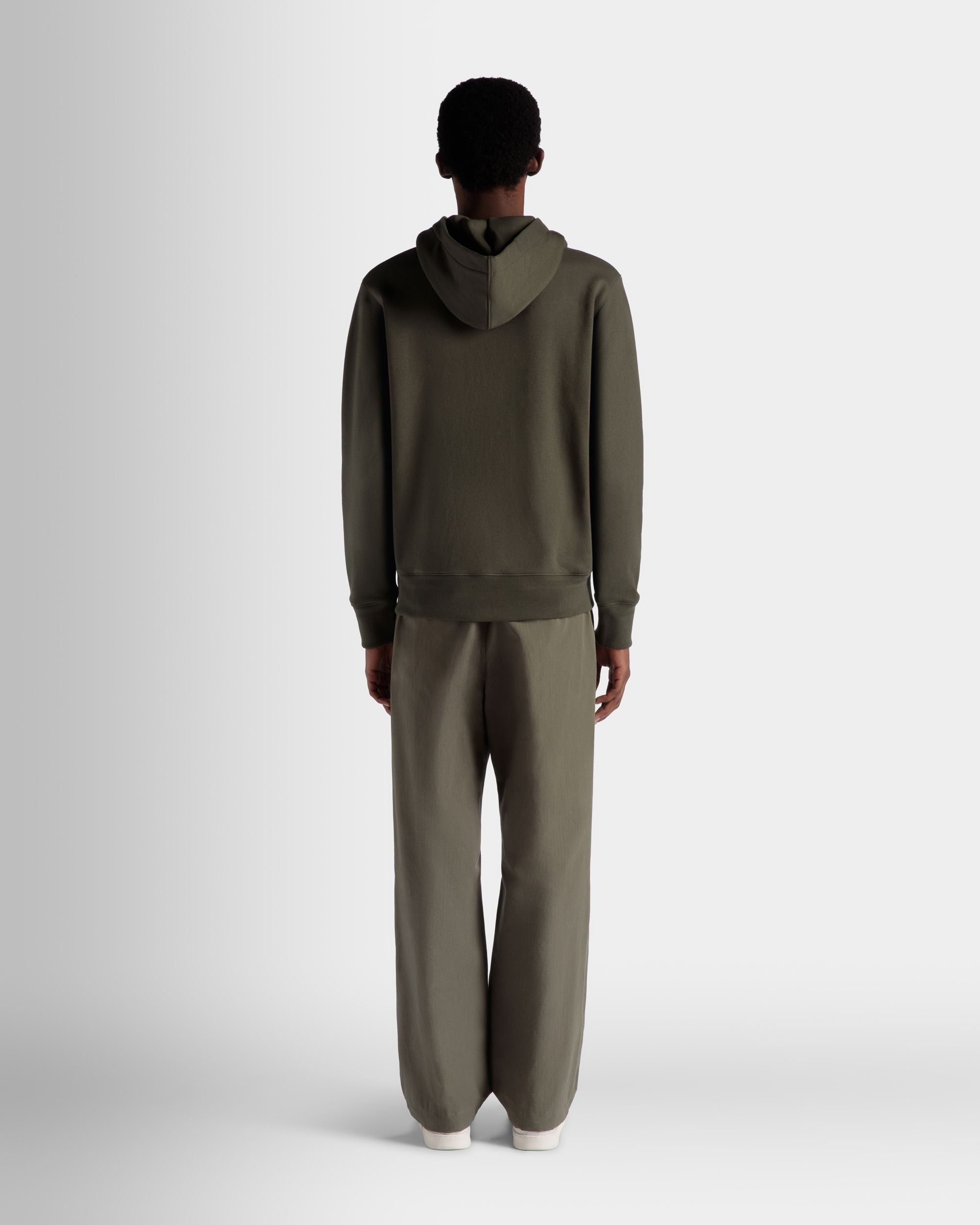 Adrien Brody Travel Collection Hoodie In Olive Green Cashmere Blend - Men's - Bally - 08