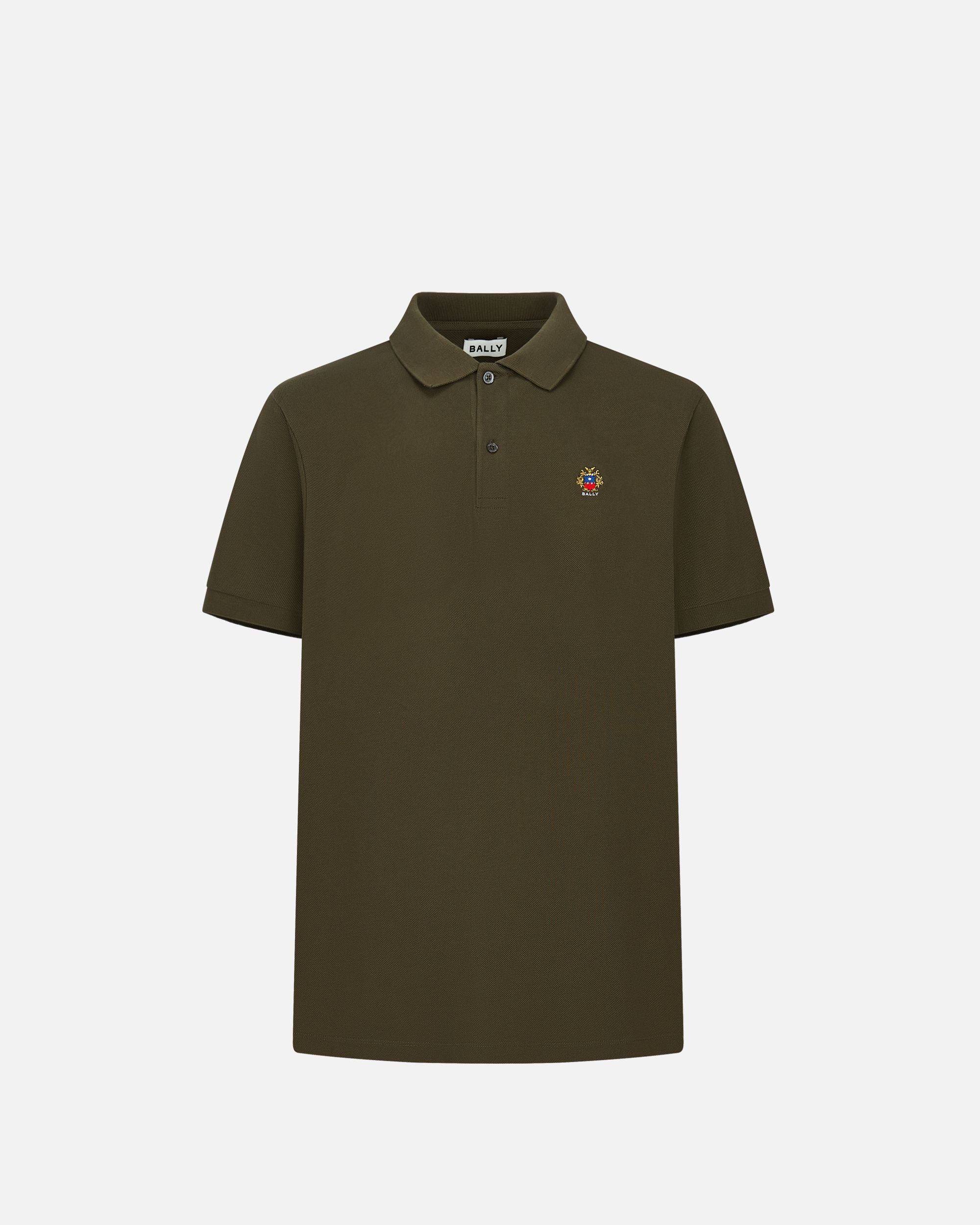 Polo Con Logo Bally Crest De Algodón Military Green - Hombre - Bally - 01