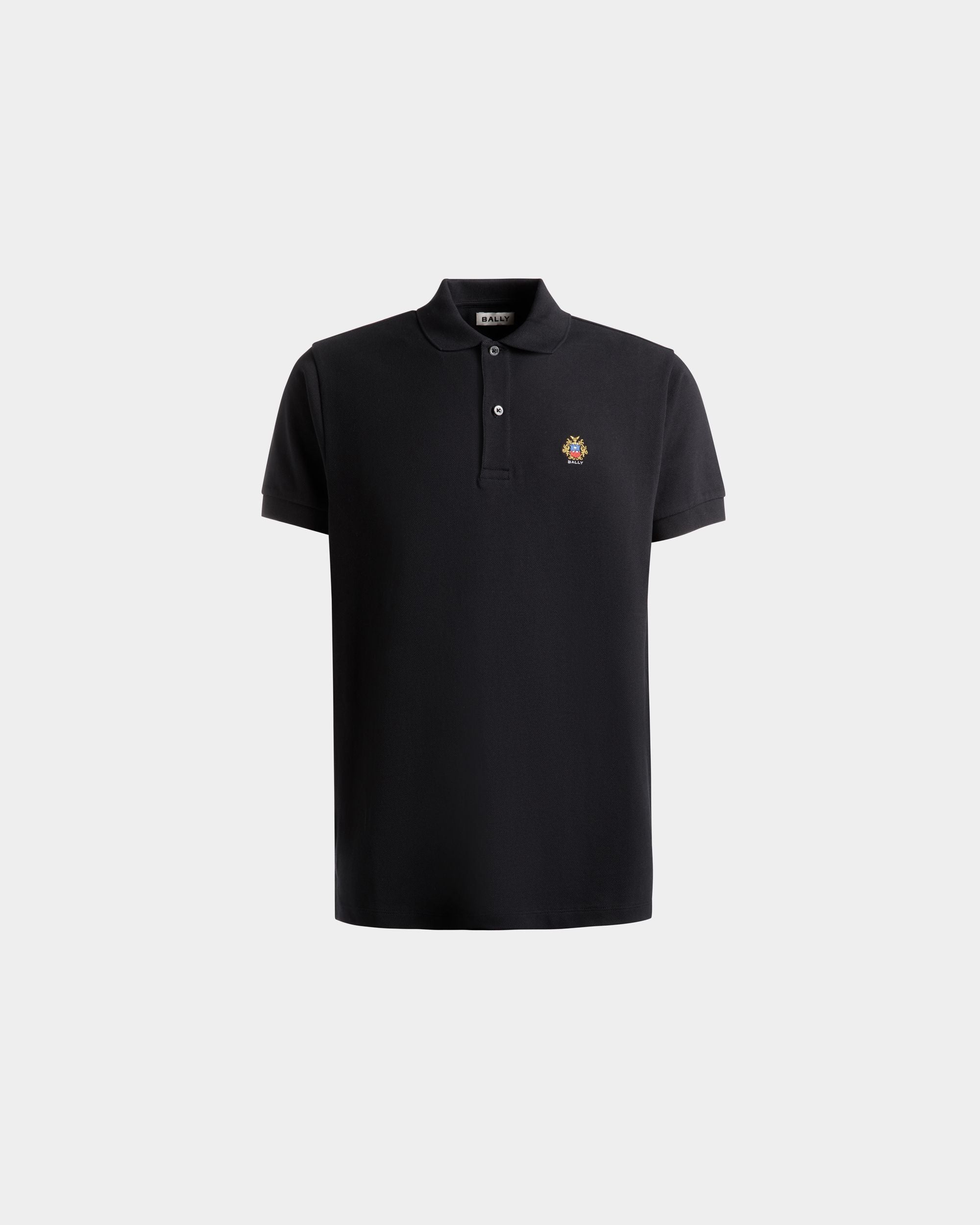Polo With Bally Crest Logo In Black Cotton - Men's - Bally - 01