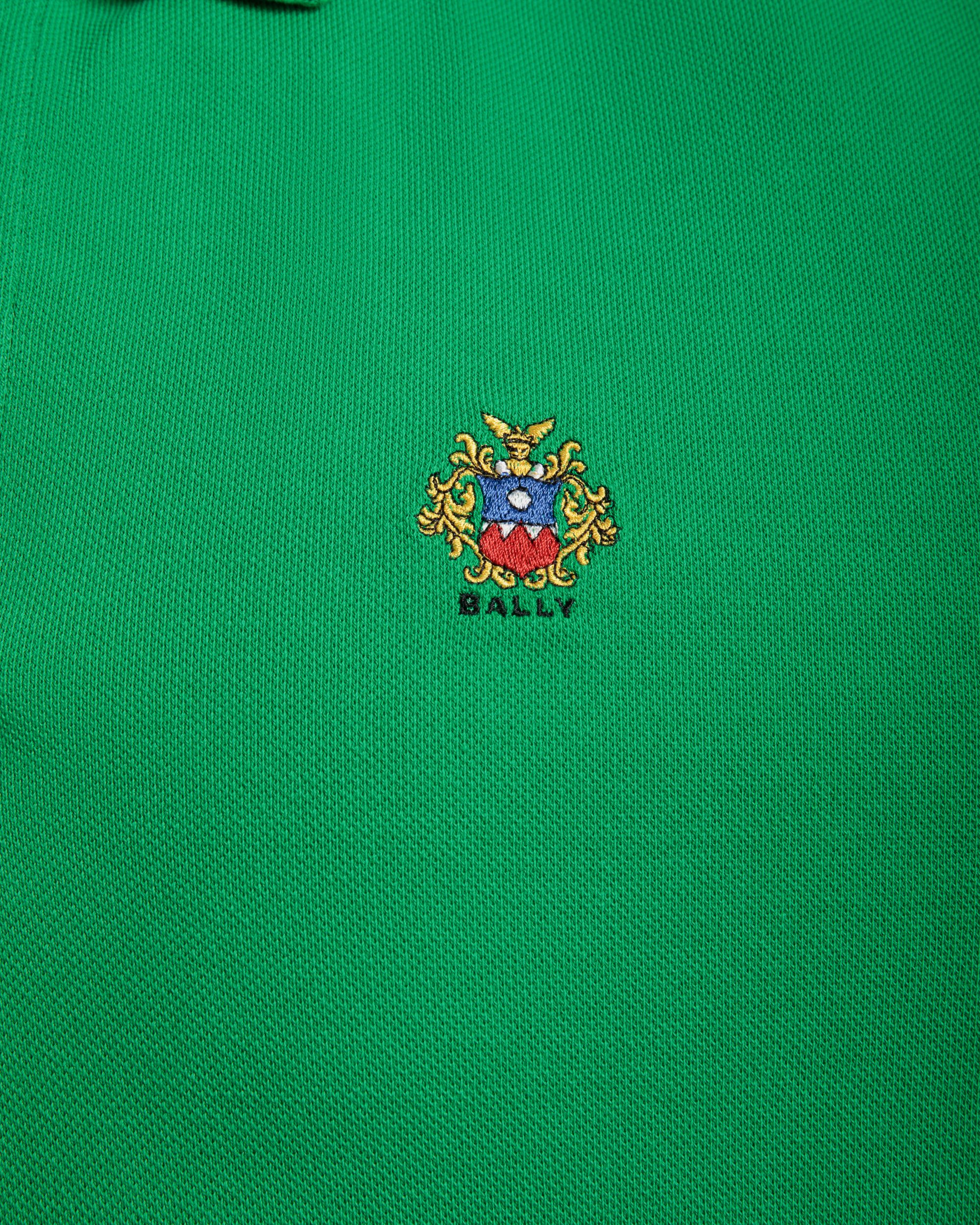 Polo Shirt in Emerald Green Cotton with a Bally Crest - Men's - Bally - 02