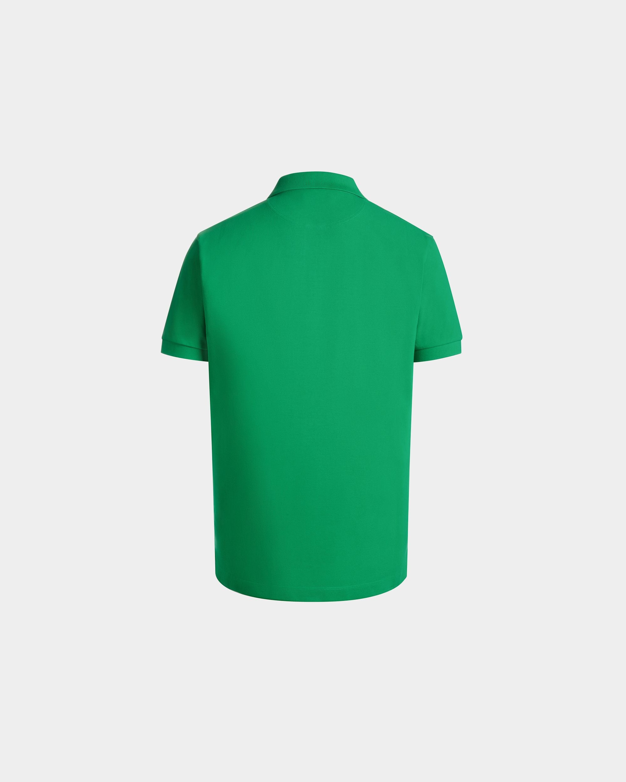 Polo Shirt in Emerald Green Cotton with a Bally Crest - Men's - Bally - 03