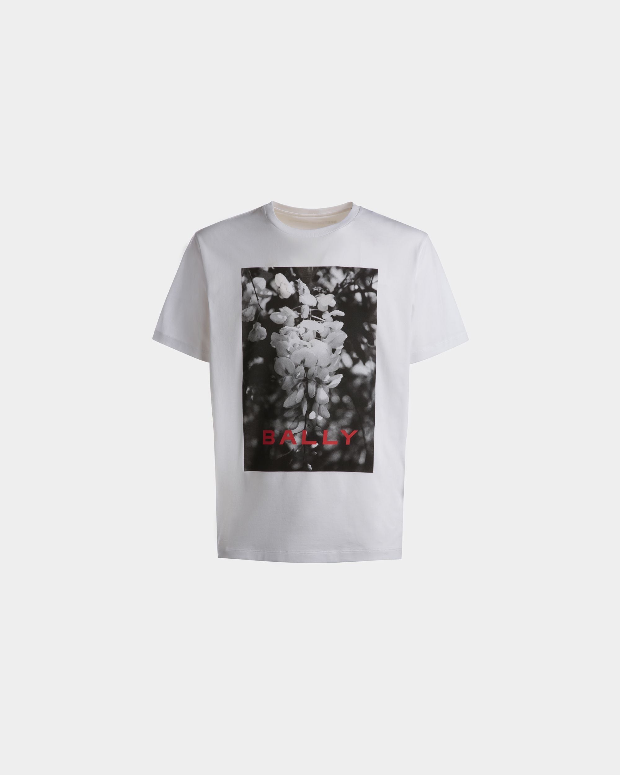 Camiseta De Algodón Blanco Con Estampado - Hombre - Bally - 01