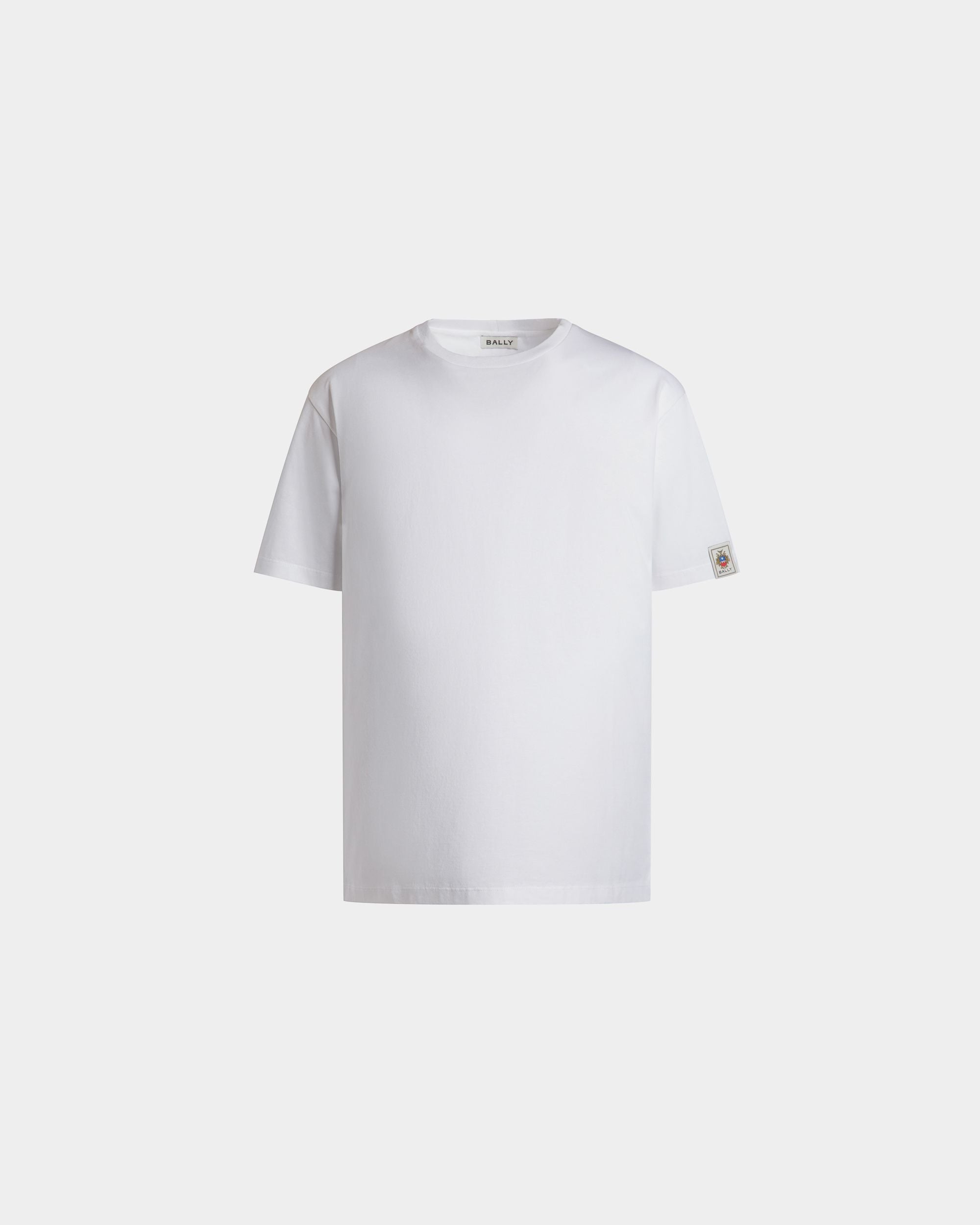 Camiseta De Algodón Blanco Con Escudo Bally Crest - Hombre - Bally - 01