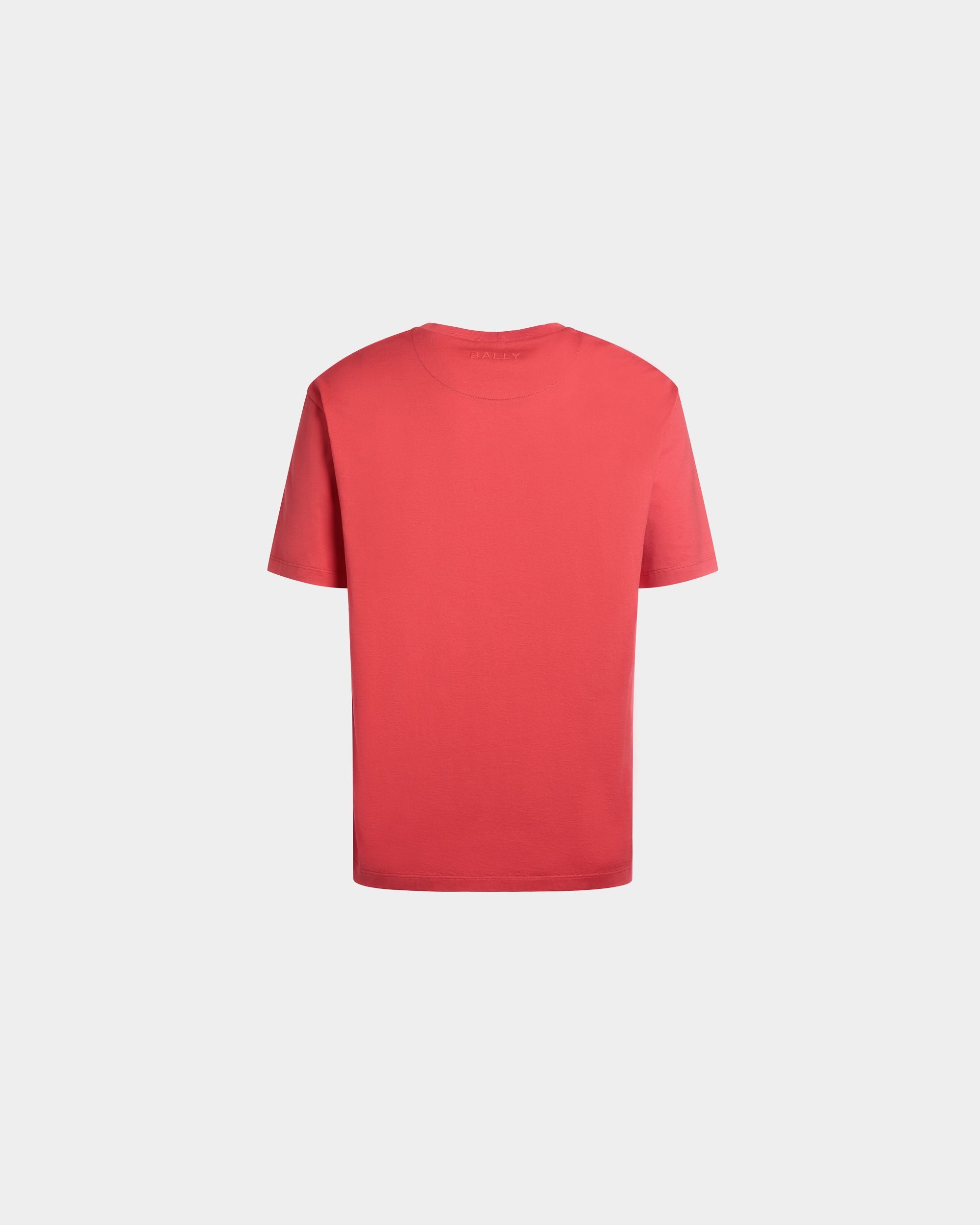 T-Shirt With a Bally Crest in Red Cotton - Men's - Bally - 03