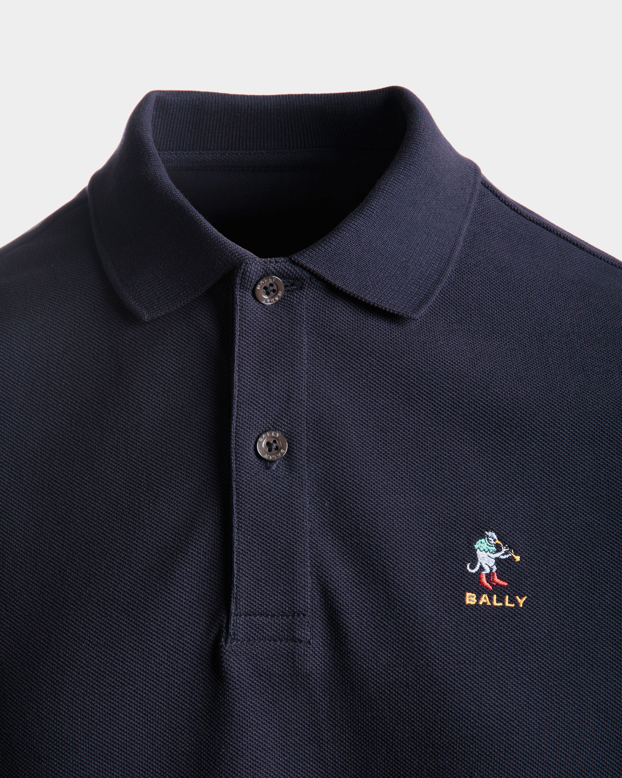 Cutsew Polo In Blue Cotton - Men's - Bally - 02