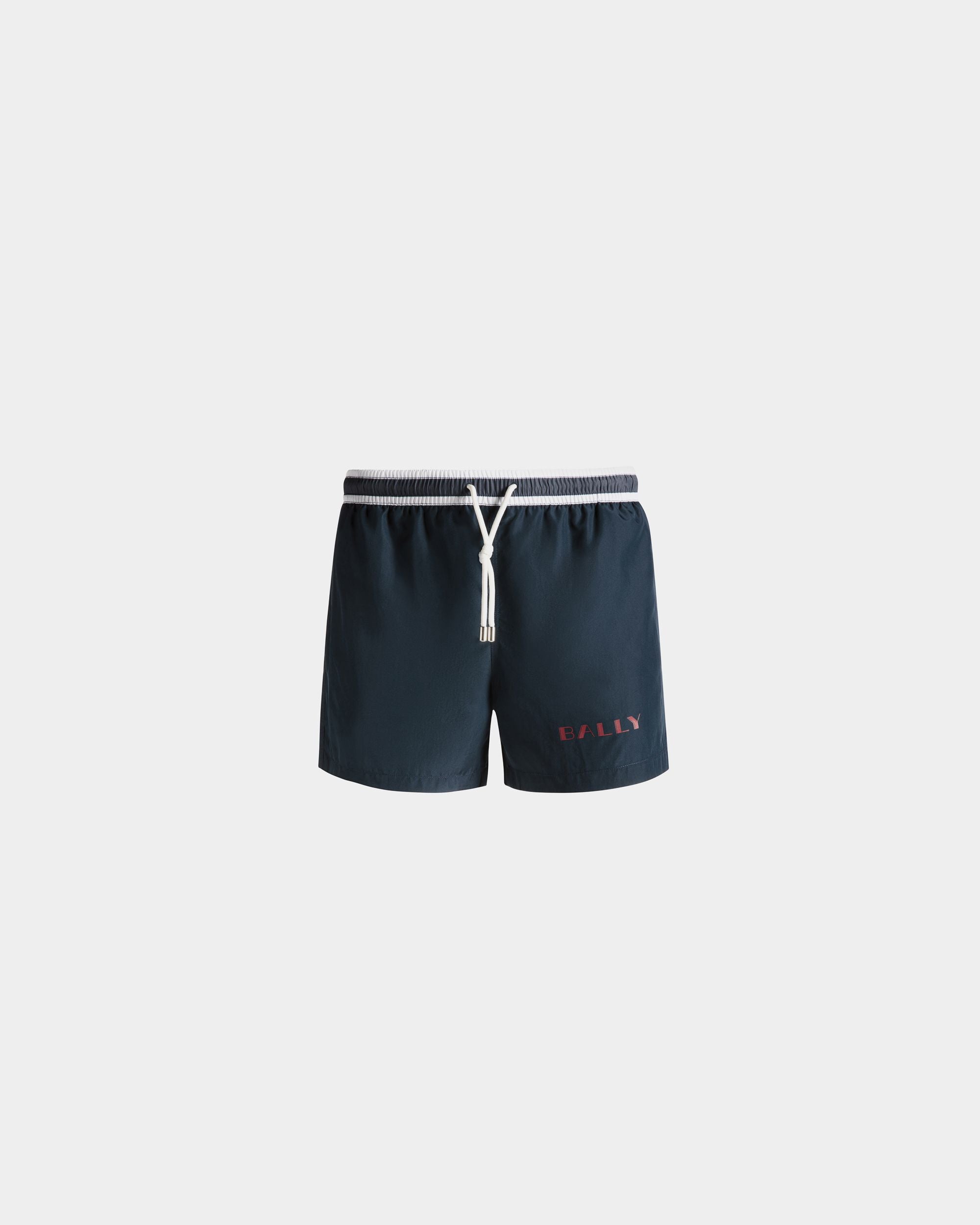Summer Capsule Swimwear In Navy Blue Technical Popeline - Men's - Bally - 01