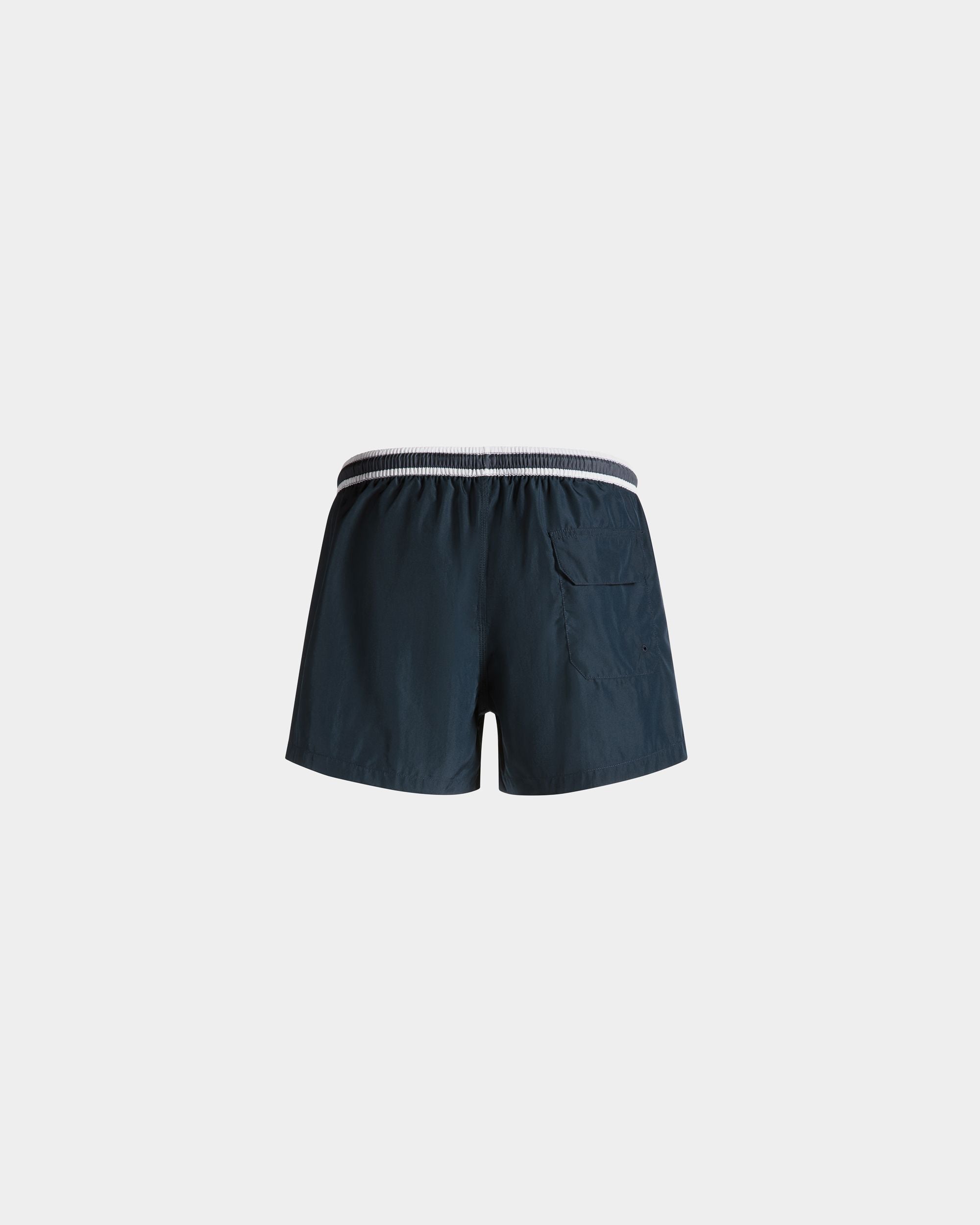 Summer Capsule Swimwear In Navy Blue Technical Popeline - Men's - Bally - 08