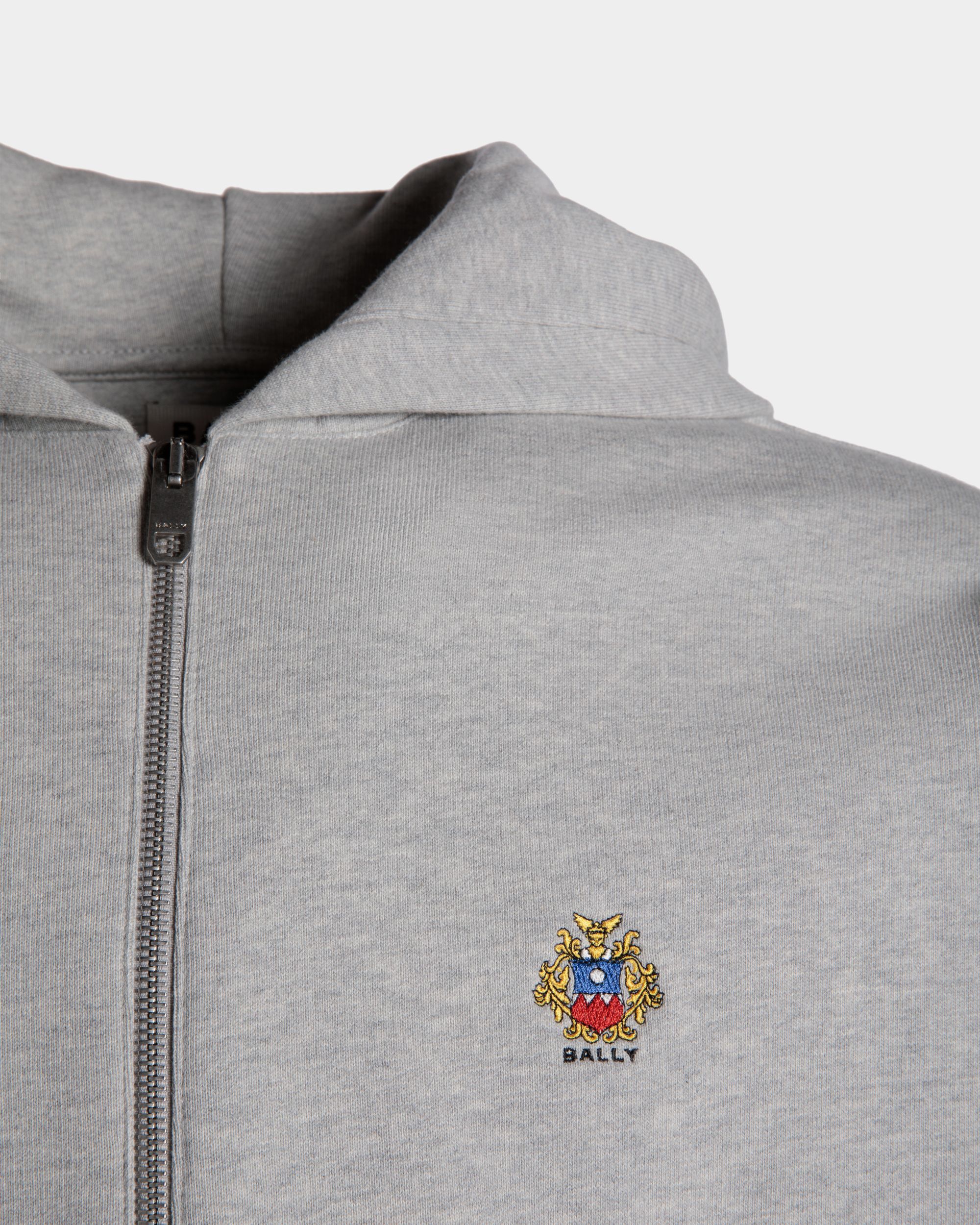 Sudadera Con Capucha Y Logotipo Bally Crest De Algodón Gris Jaspeado - Hombre - Bally - 02