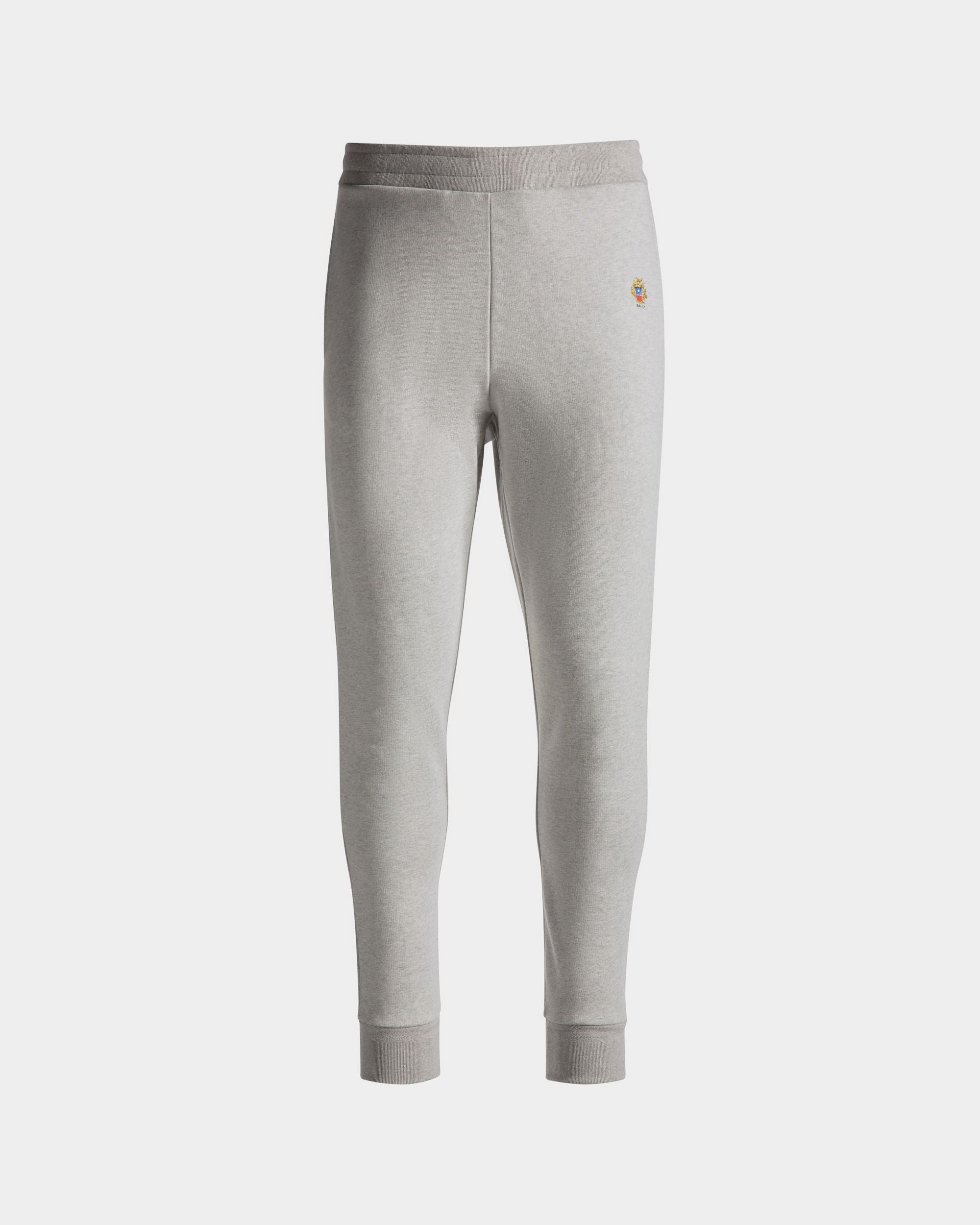 Pantalón De Chándal Con Logotipo Bally Crest De Algodón Gris Jaspeado - Hombre - Bally - 01