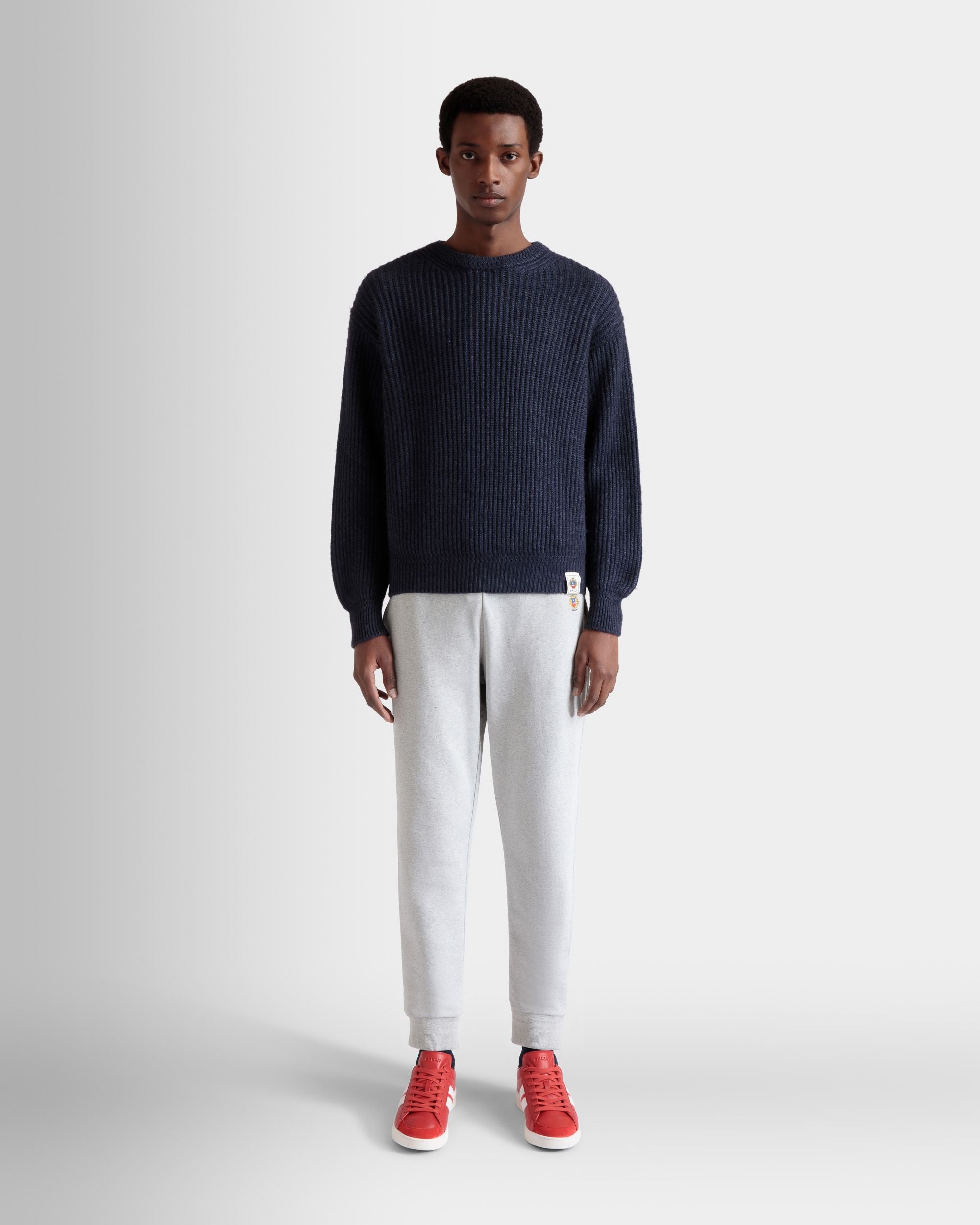 Pantalón De Chándal Con Logotipo Bally Crest De Algodón Gris Jaspeado - Hombre - Bally - 02