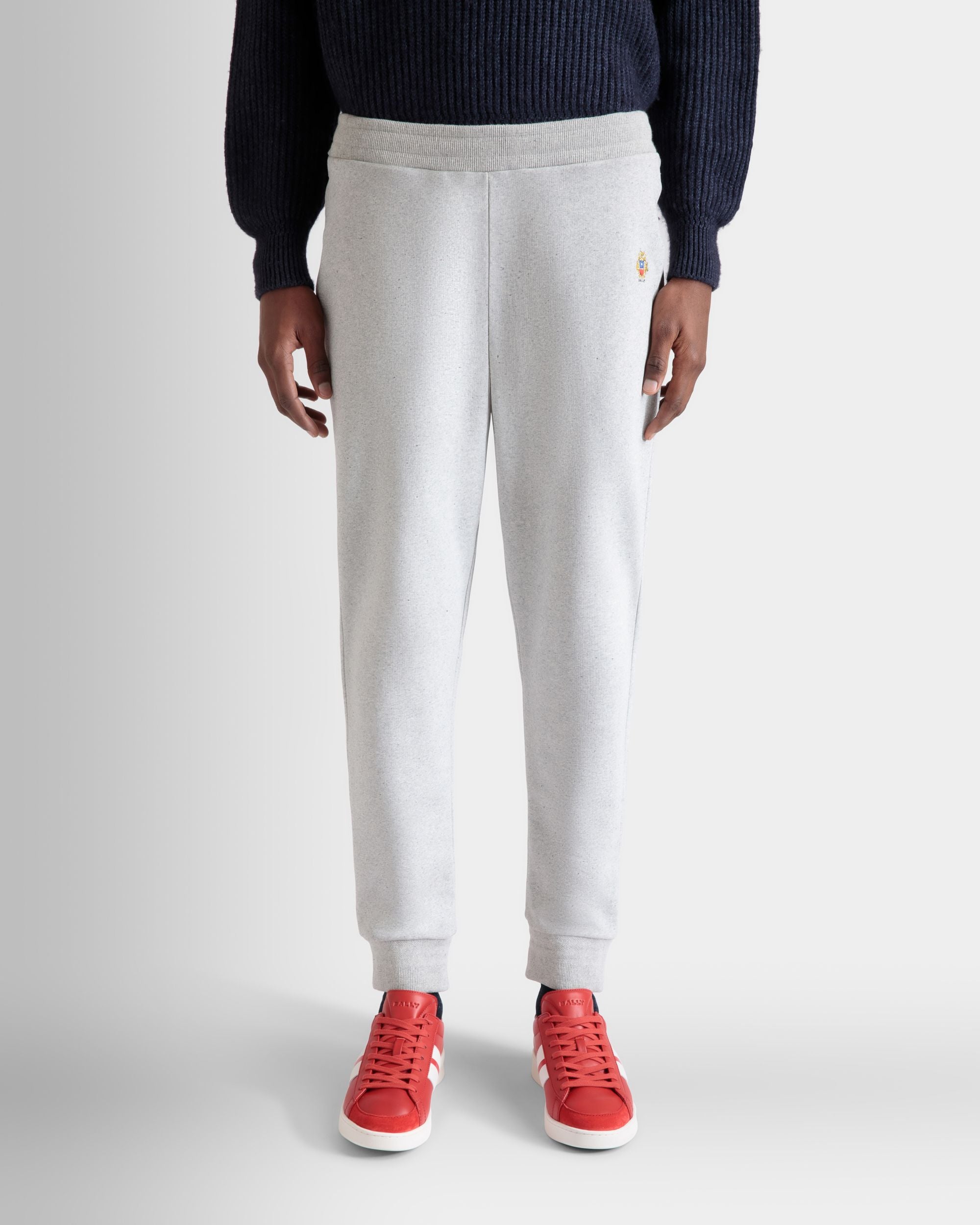 Pantalón De Chándal Con Logotipo Bally Crest De Algodón Gris Jaspeado - Hombre - Bally - 03