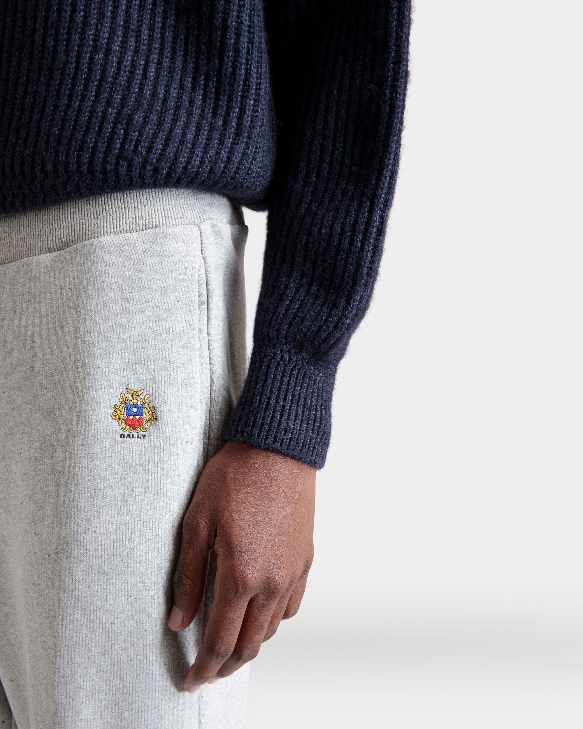 Pantalón De Chándal Con Logotipo Bally Crest De Algodón Gris Jaspeado - Hombre - Bally - 04