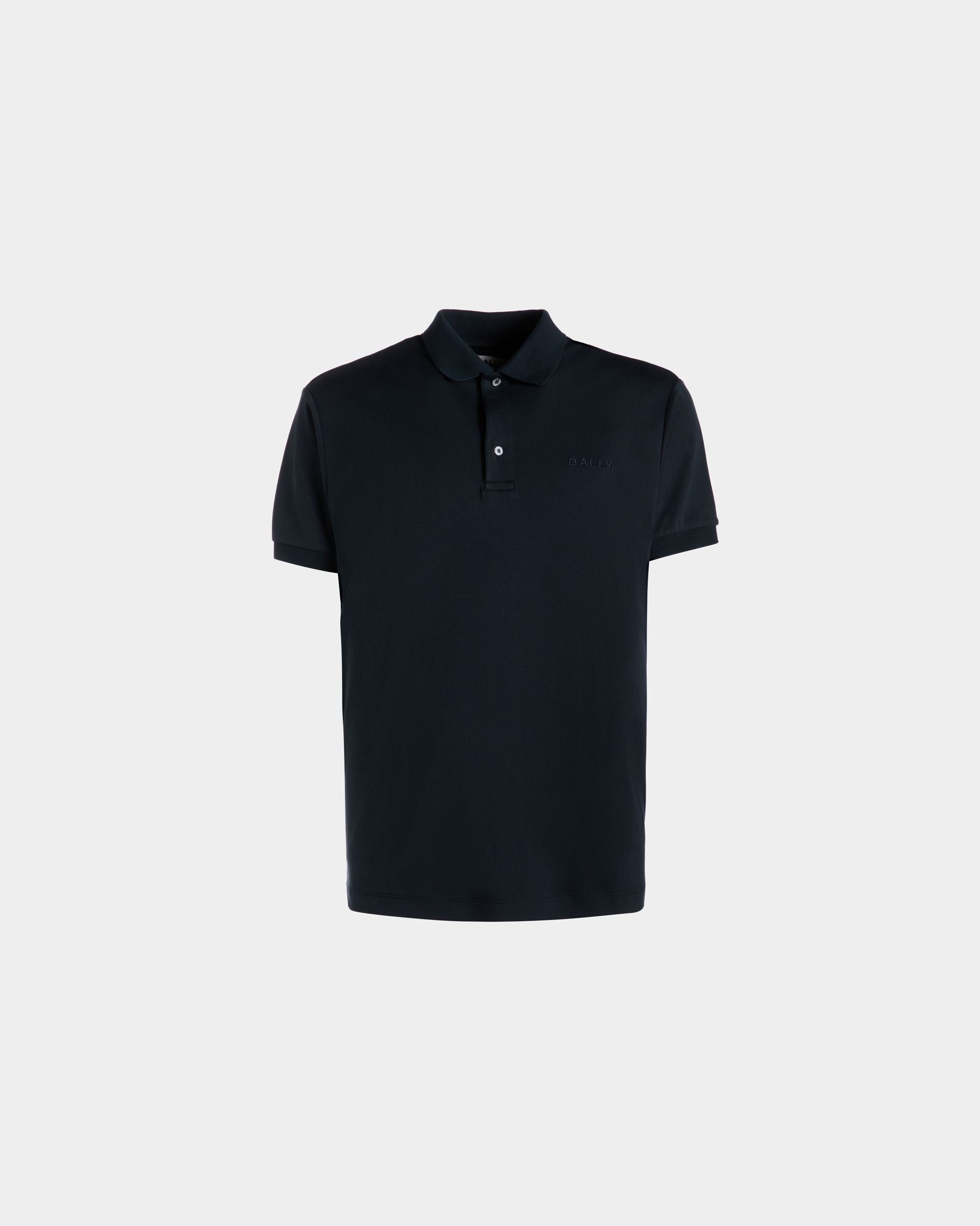 Polo Con Logotipo De Mezcla De Cachemira Navy Blue - Hombre - Bally - 01