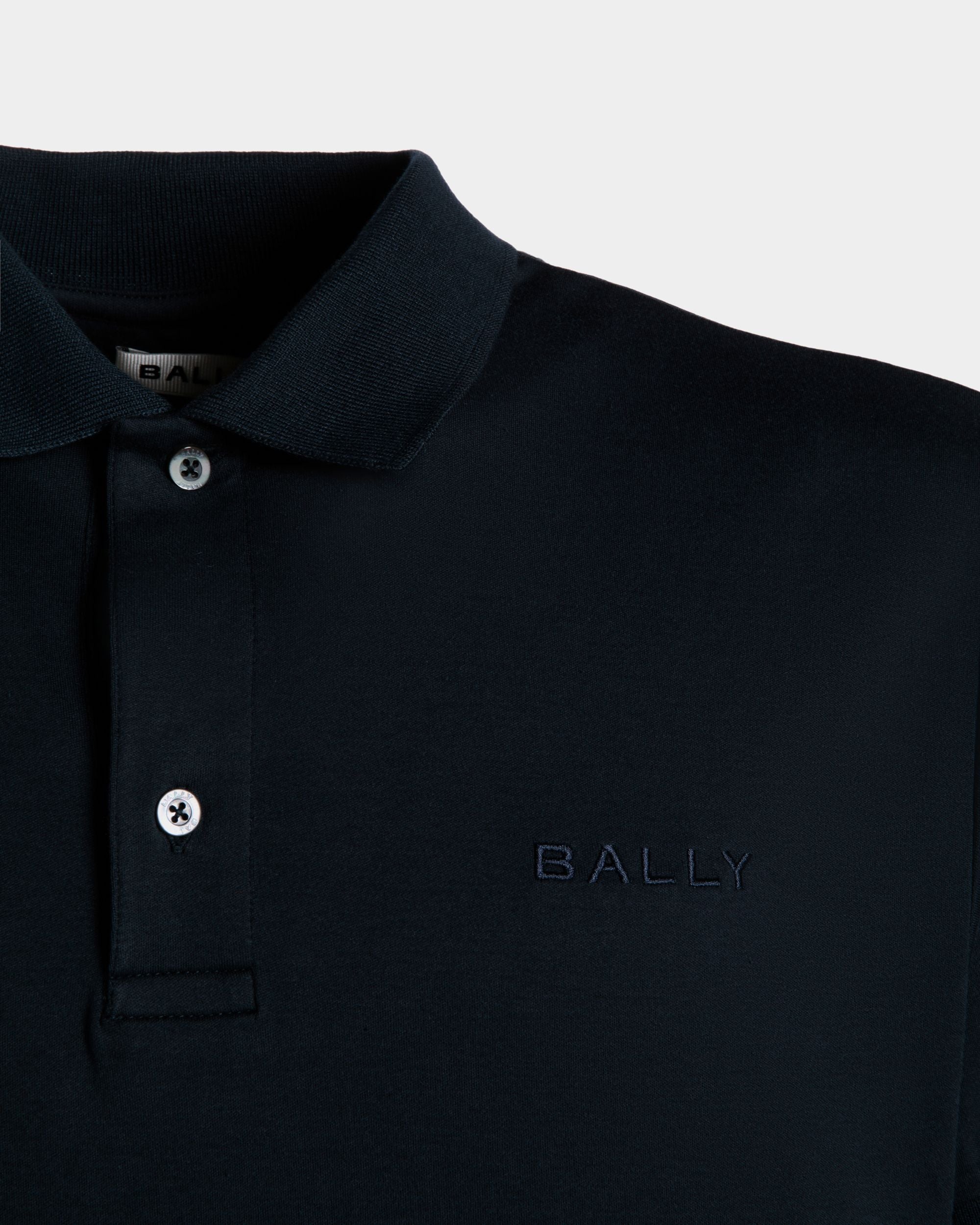 Polo Con Logotipo De Mezcla De Cachemira Navy Blue - Hombre - Bally - 02