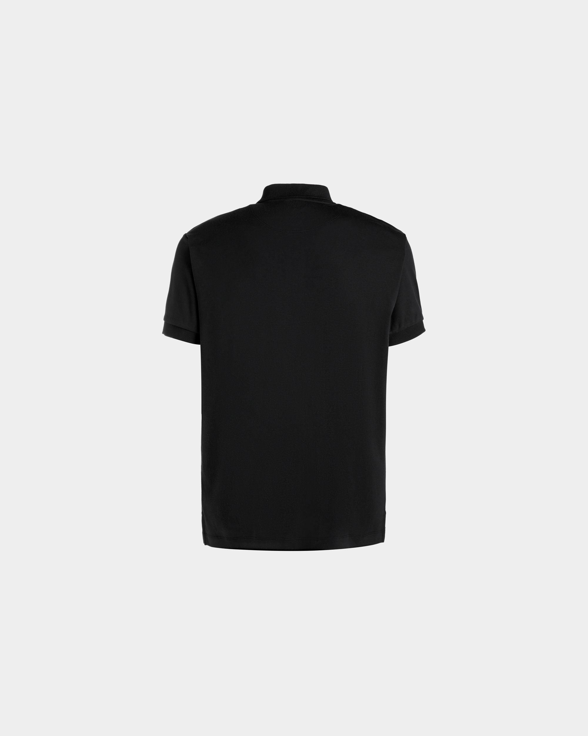 Polo Shirt With a Logo In a Black Cashmere Blend - Men's - Bally - 03