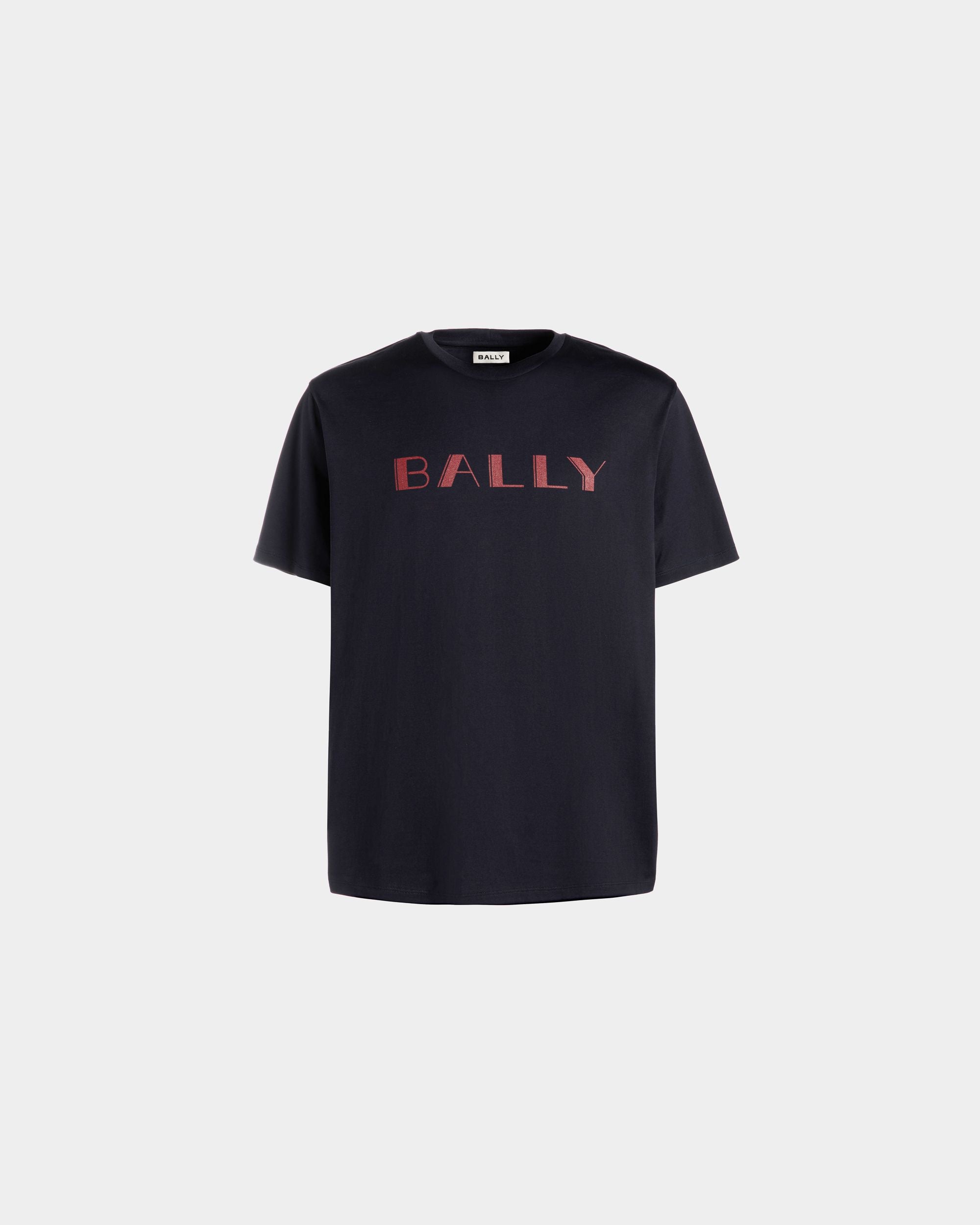 Summer Capsule T-Shirt In Navy Blue Cotton - Men's - Bally - 01