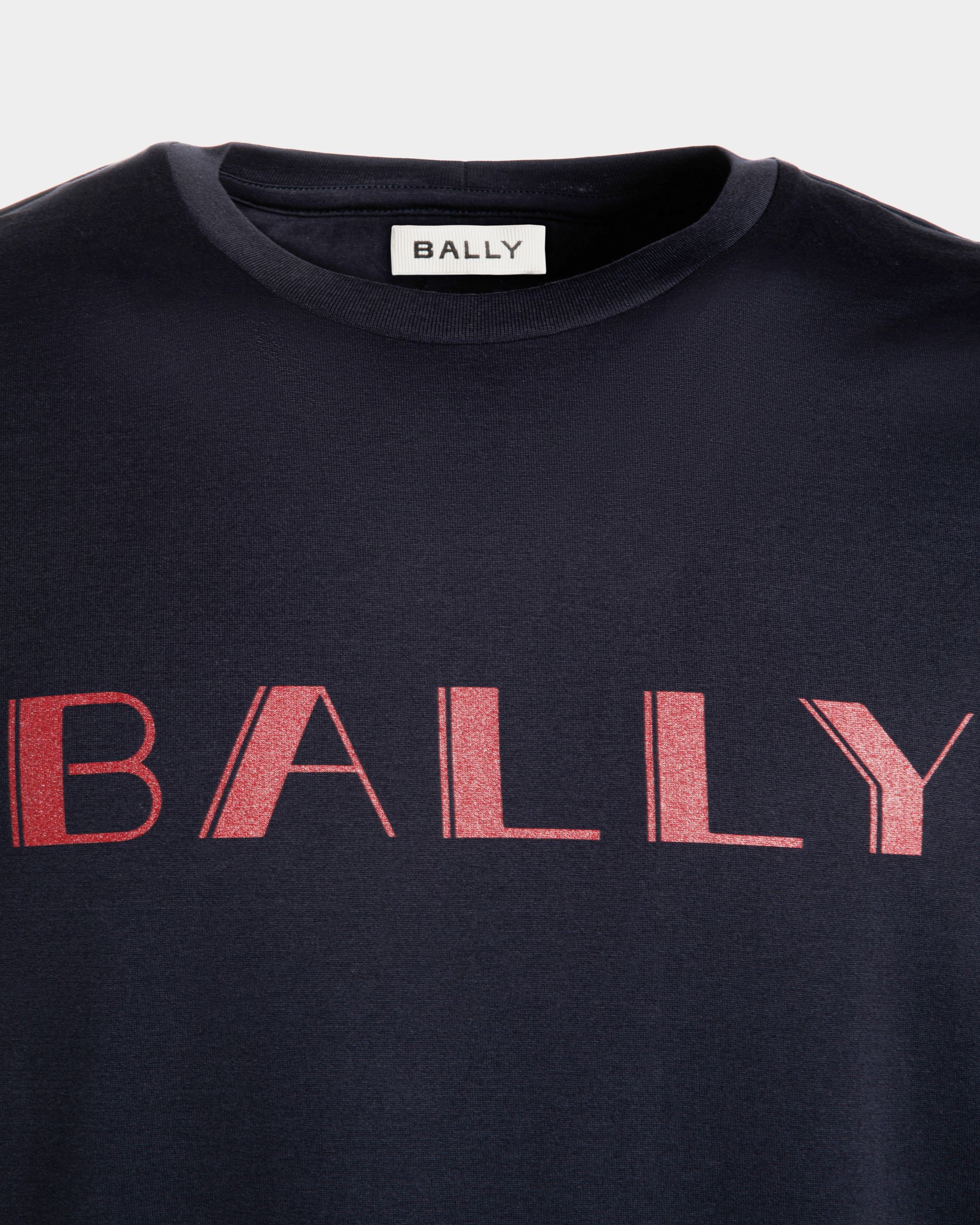 Summer Capsule T-Shirt In Navy Blue Cotton - Men's - Bally - 02