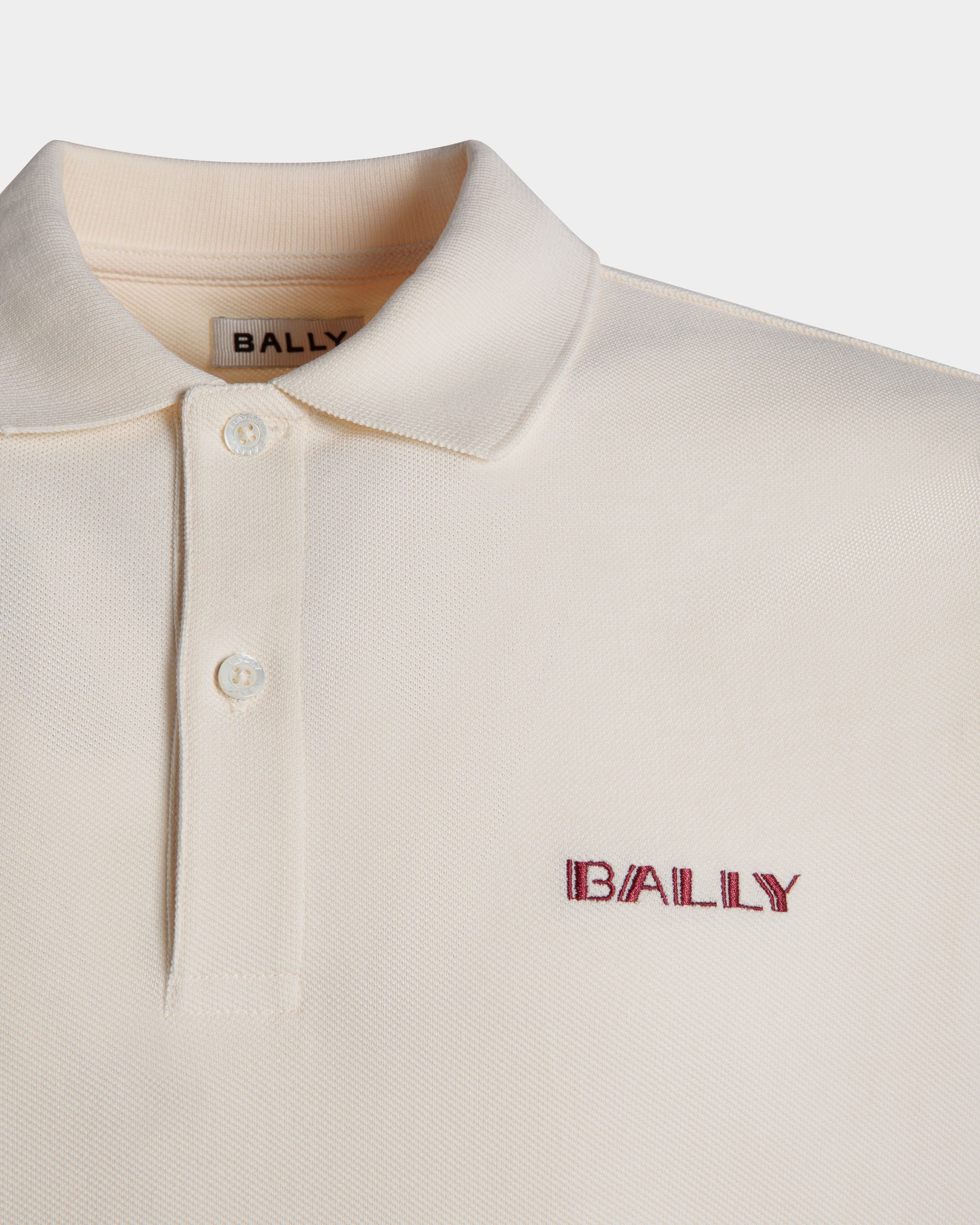 Summer Capsule Polo Shirt In White Cotton - Men's - Bally - 05