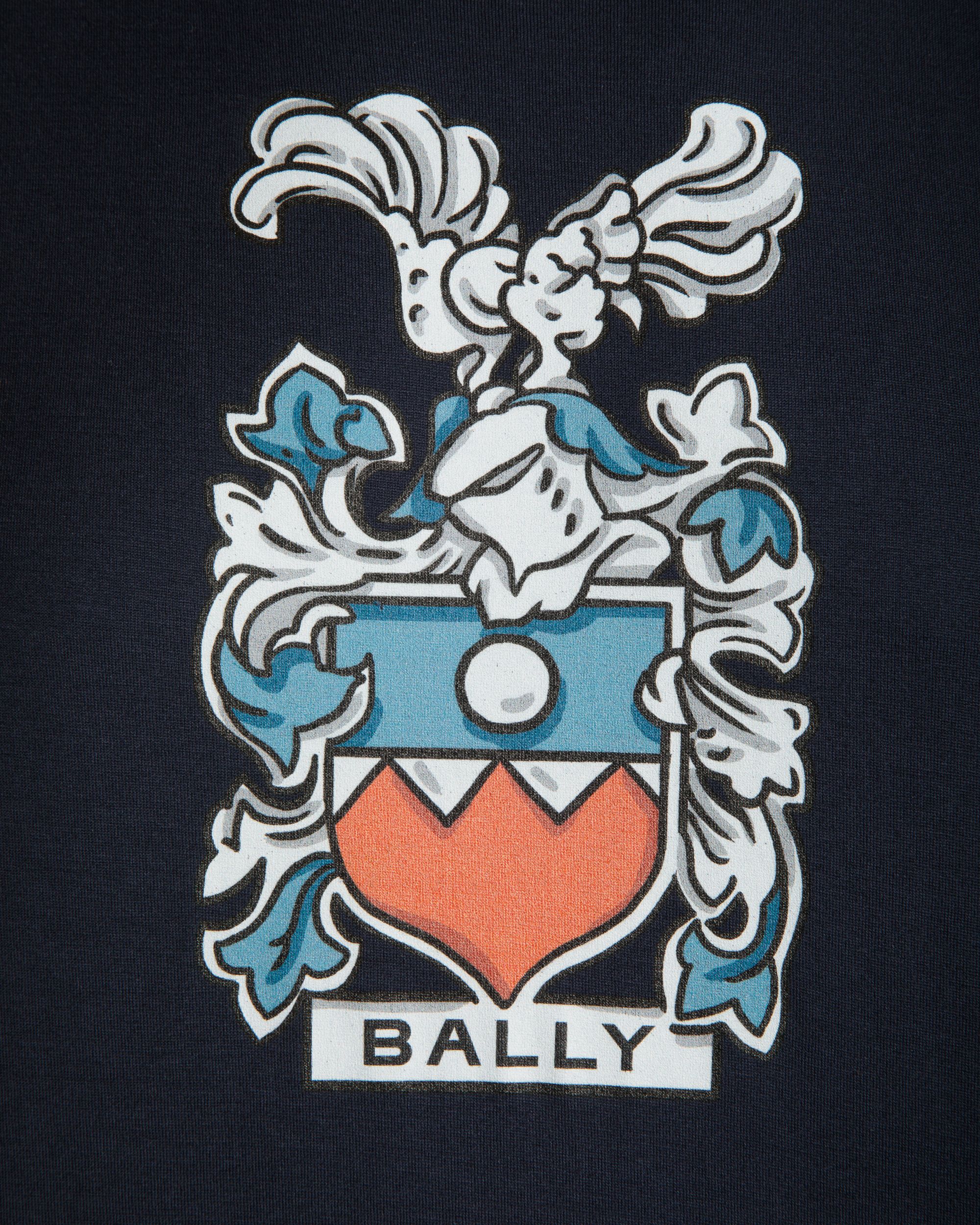 Camiseta Con Escudo Bally Crest De Algodón Navy Blue - Hombre - Bally - 02