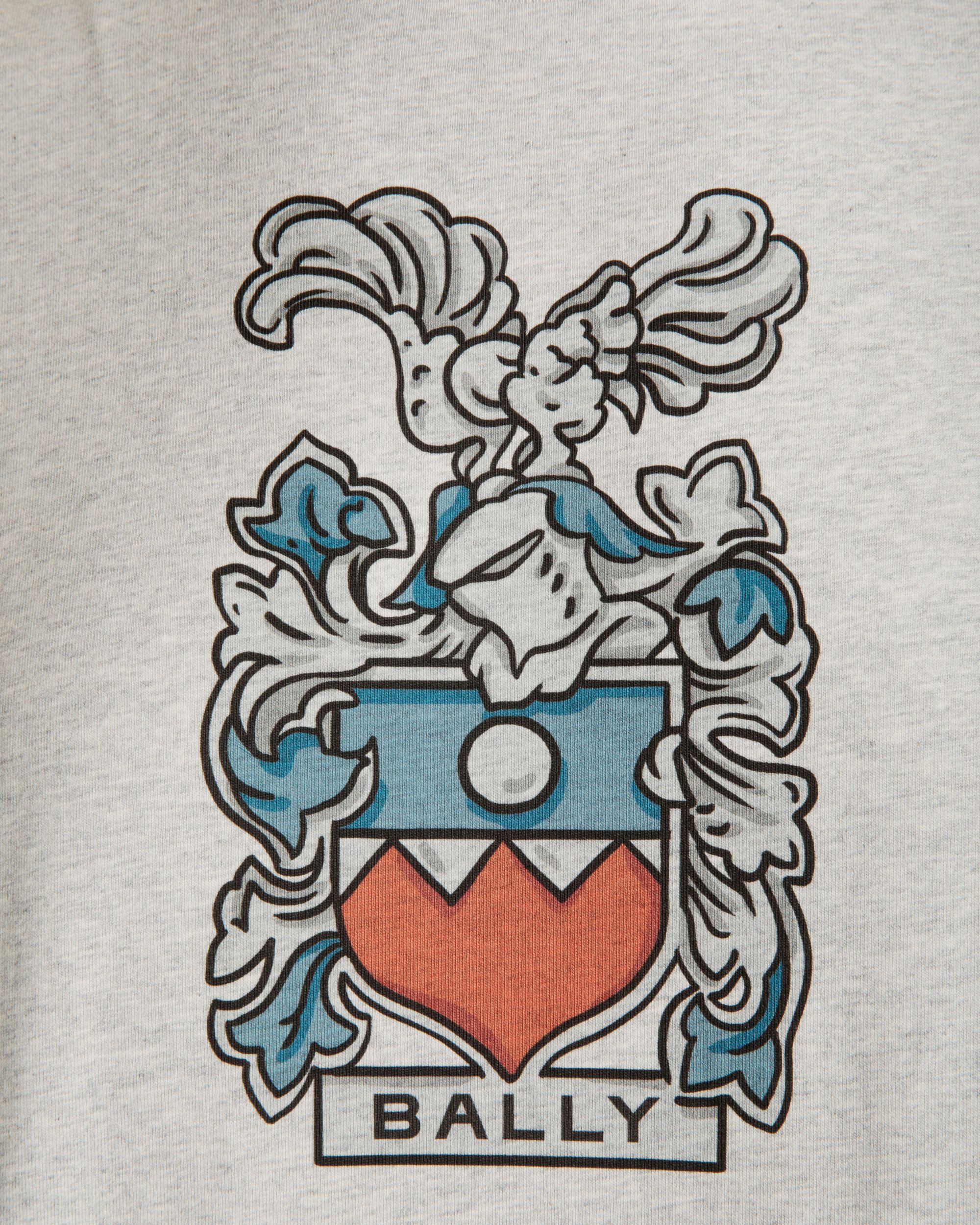 Camiseta Con Escudo Bally Crest De Algodón Grey Melange - Hombre - Bally - 02