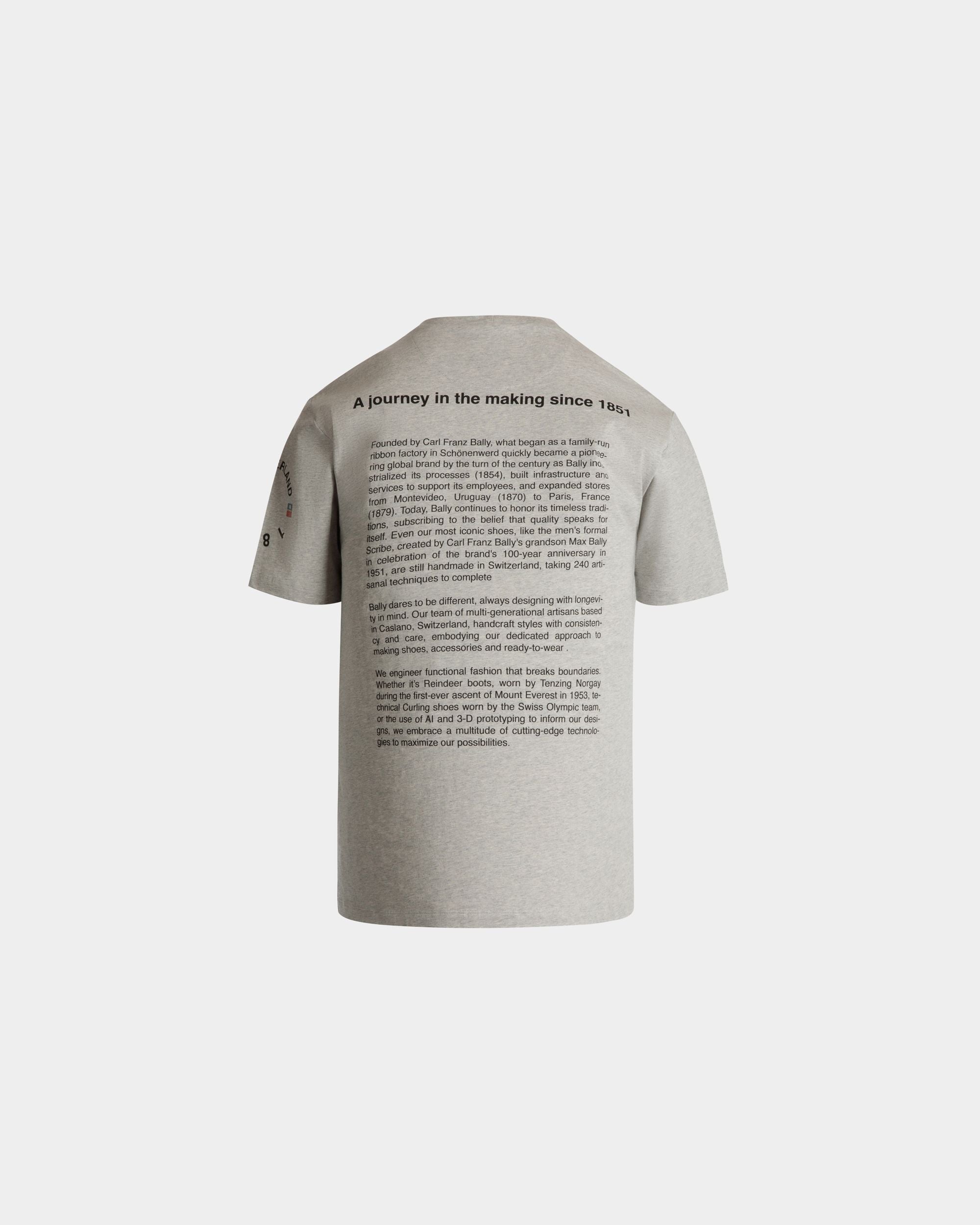 Camiseta Con Escudo Bally Crest De Algodón Grey Melange - Hombre - Bally - 03