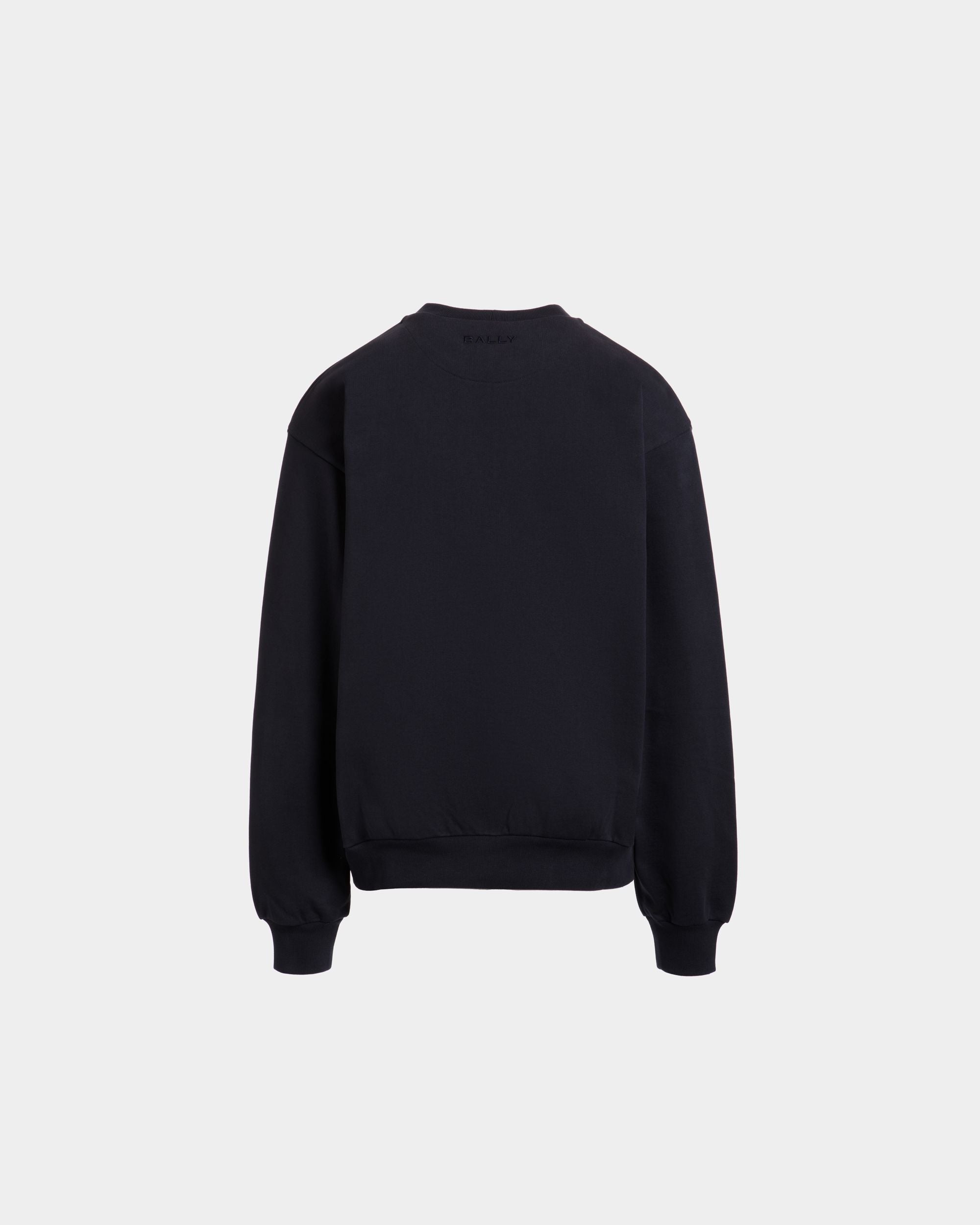 Sudadera De Cuello Redondo Con Bally Flag De Algodón Navy Blue - Hombre - Bally - 07