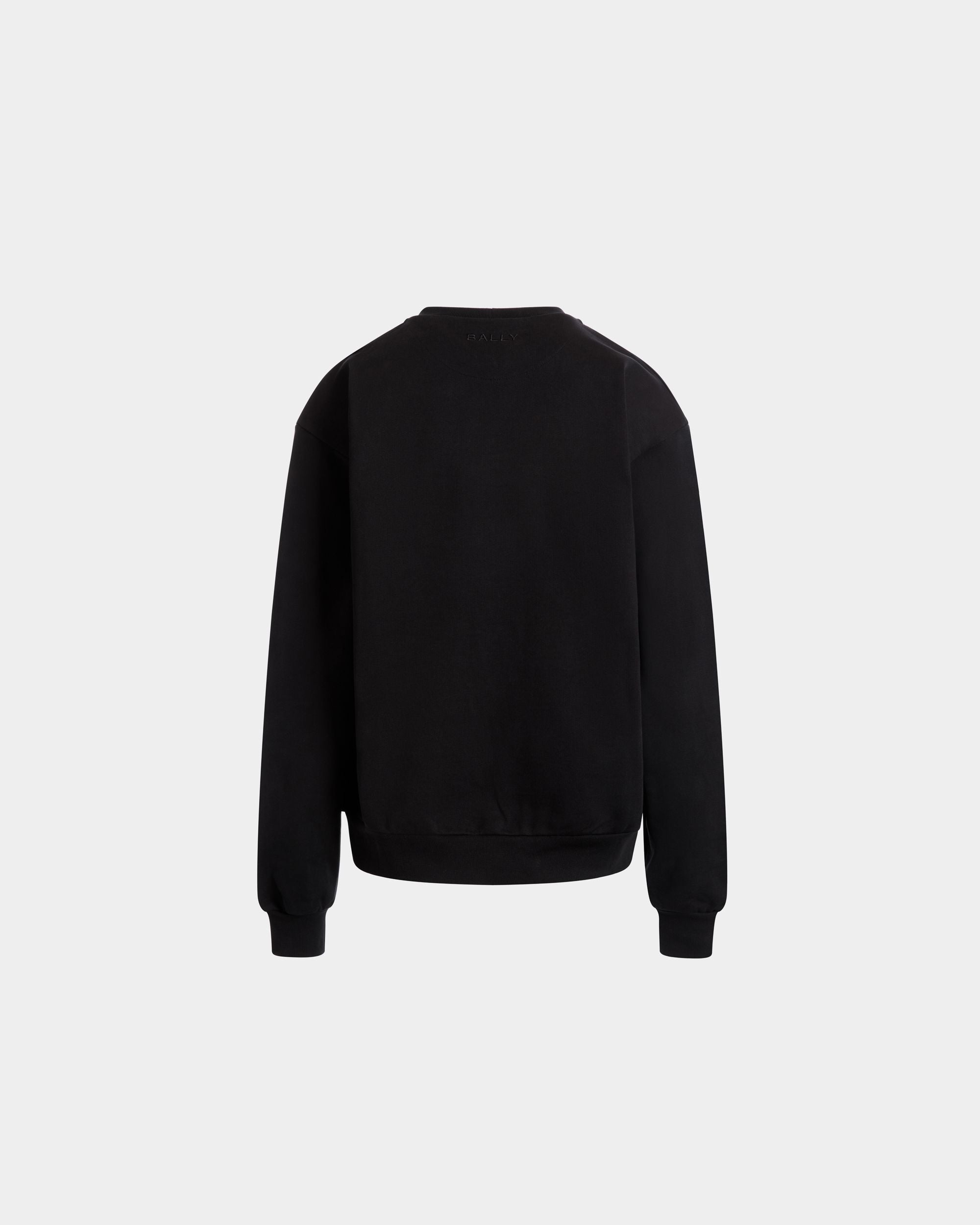 Sudadera De Cuello Redondo De Algodón Negro Con Bally Flag - Hombre - Bally - 07