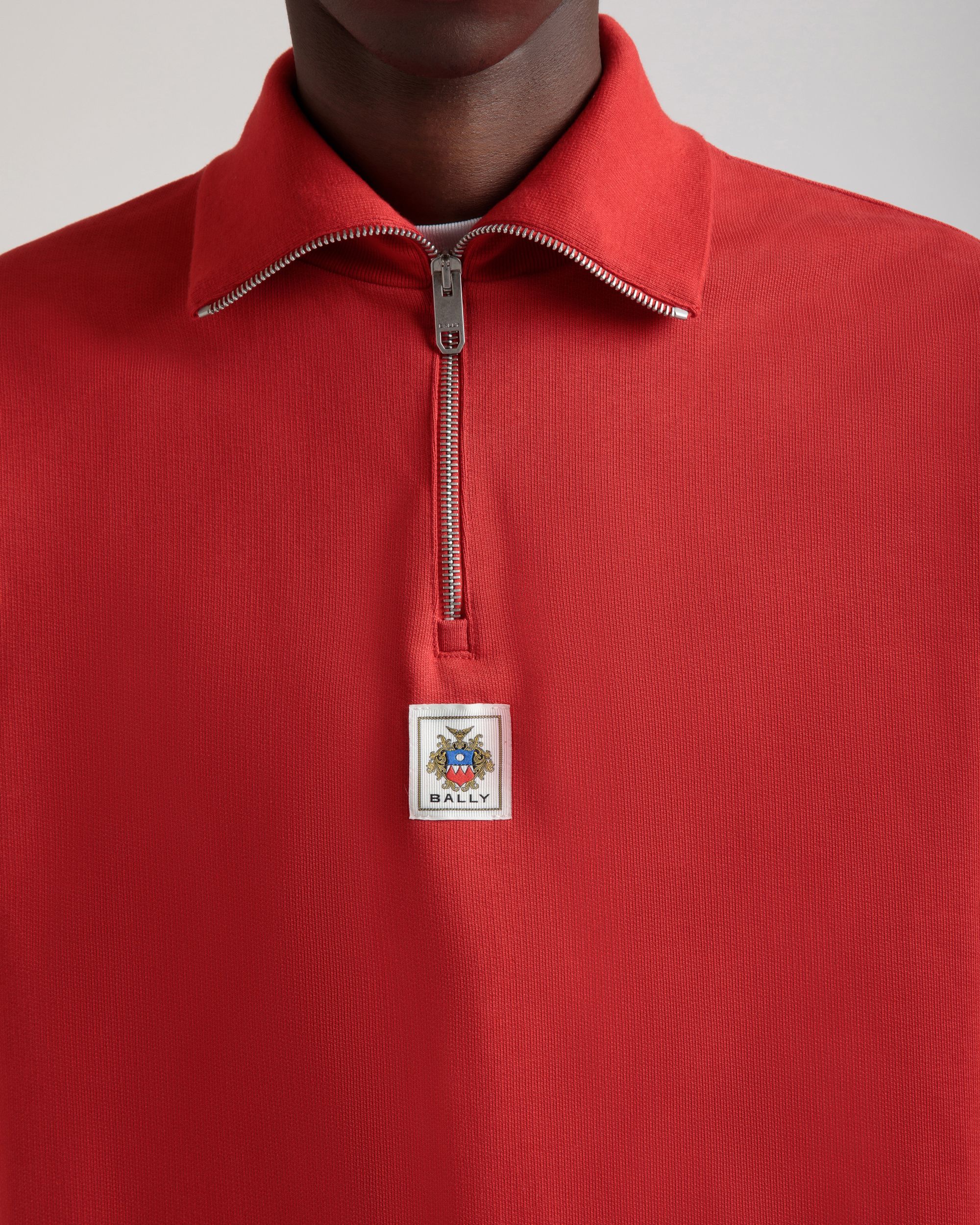Sudadera De Algodón Rojo Con Cremallera Corta - Hombre - Bally - 03
