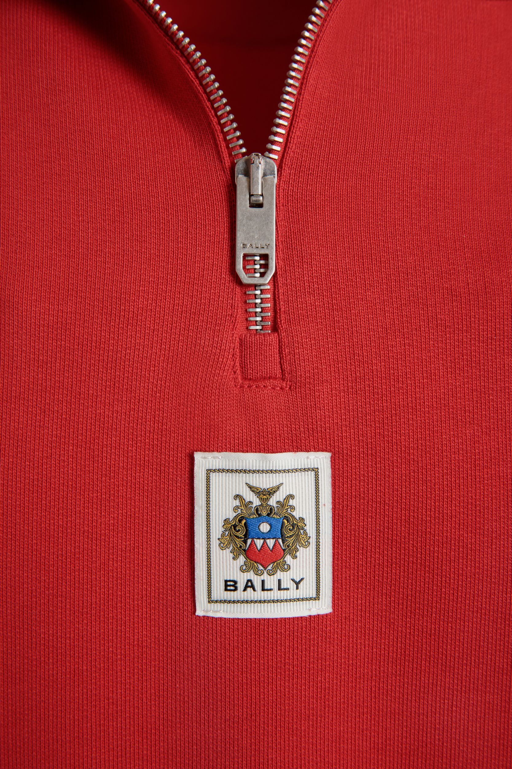 Sudadera De Algodón Rojo Con Cremallera Corta - Hombre - Bally - 04