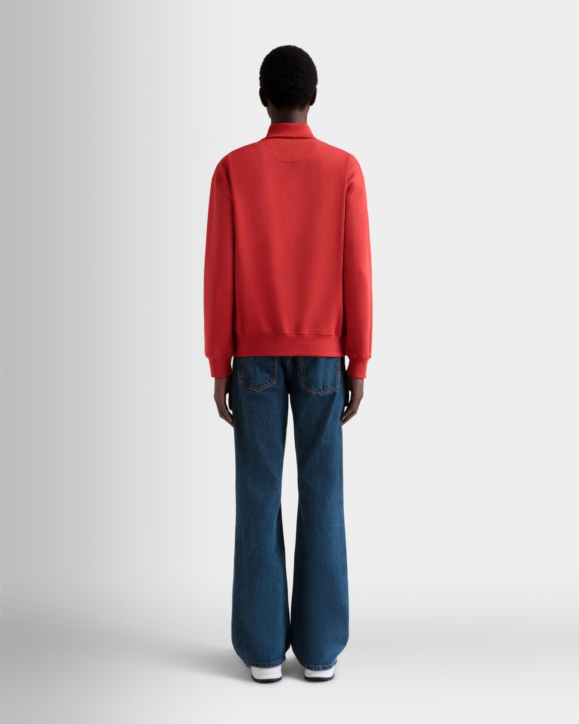 Sudadera De Algodón Rojo Con Cremallera Corta - Hombre - Bally - 06