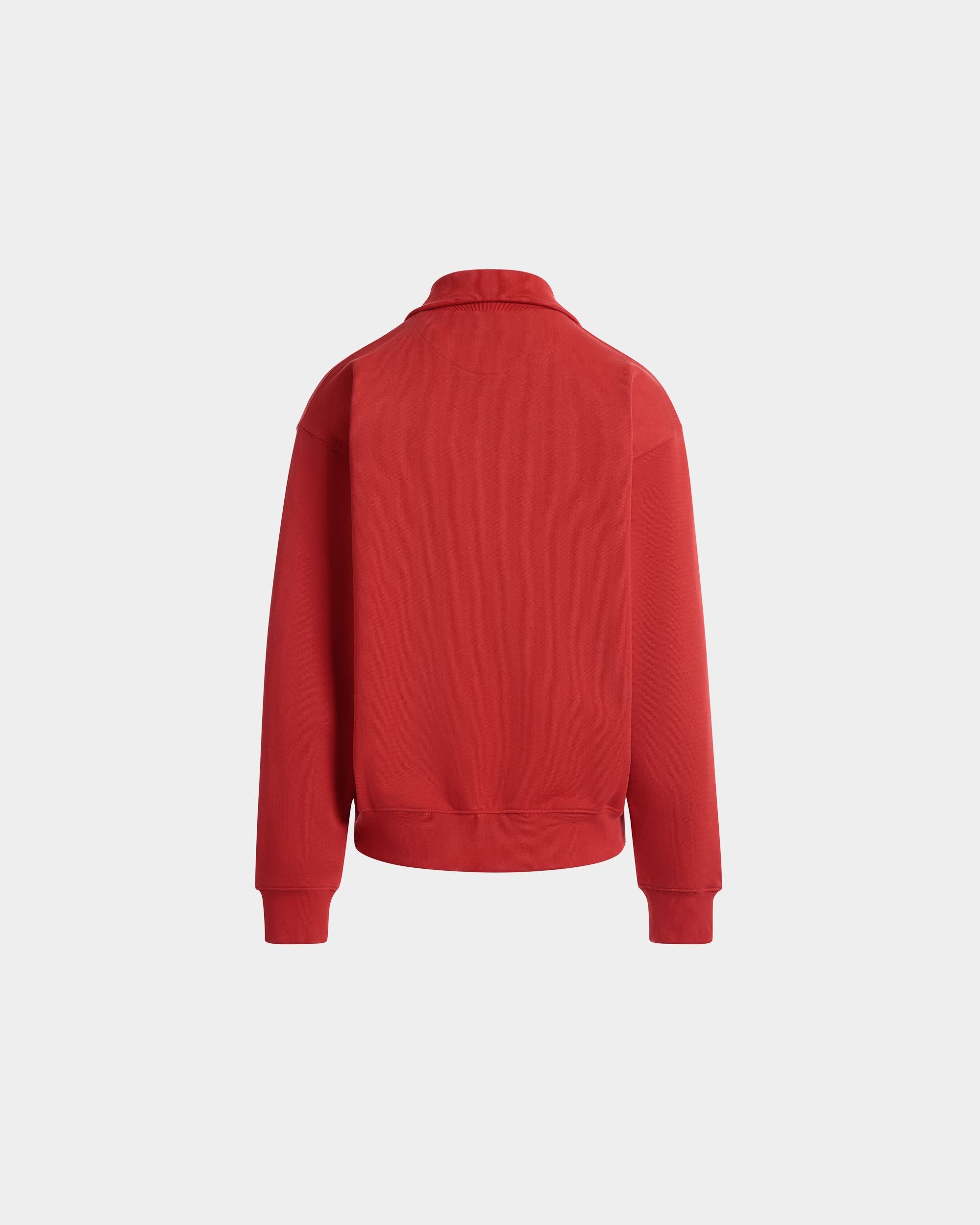 Sudadera De Algodón Rojo Con Cremallera Corta - Hombre - Bally - 07