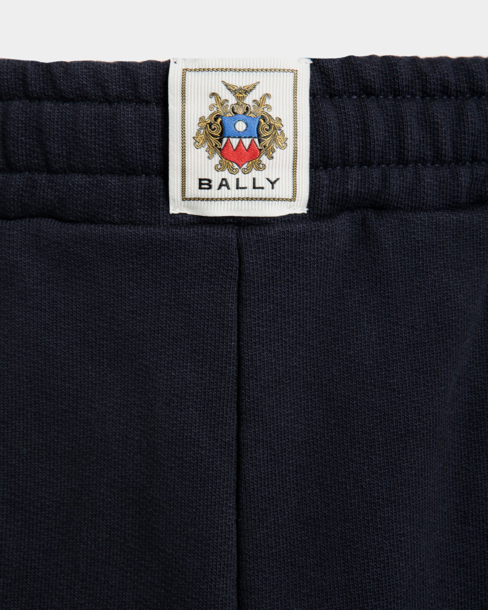 Shorts With a Bally Crest in Navy Blue Cotton - Hombre - Bally - 02