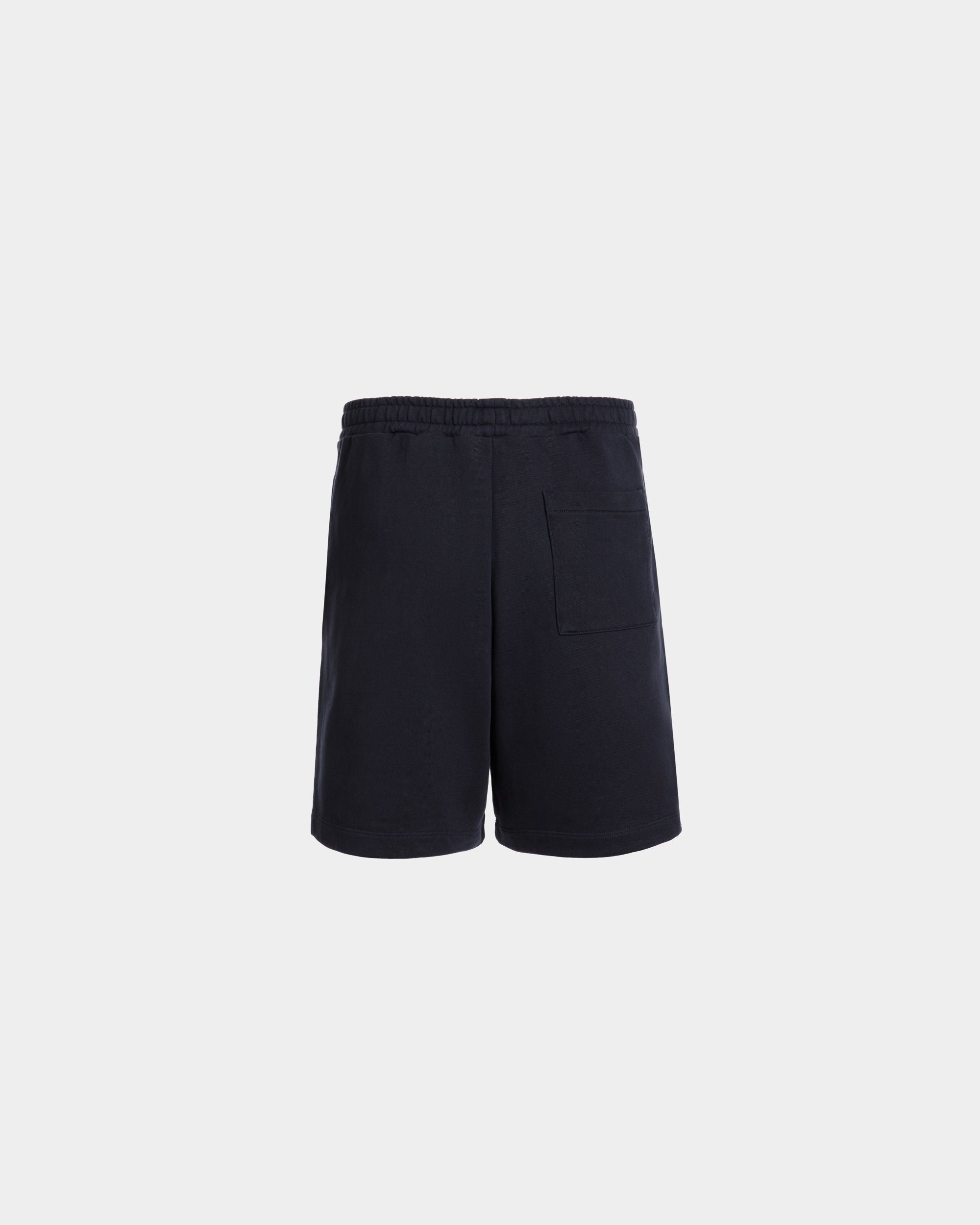 Shorts With a Bally Crest in Navy Blue Cotton - Hombre - Bally - 03