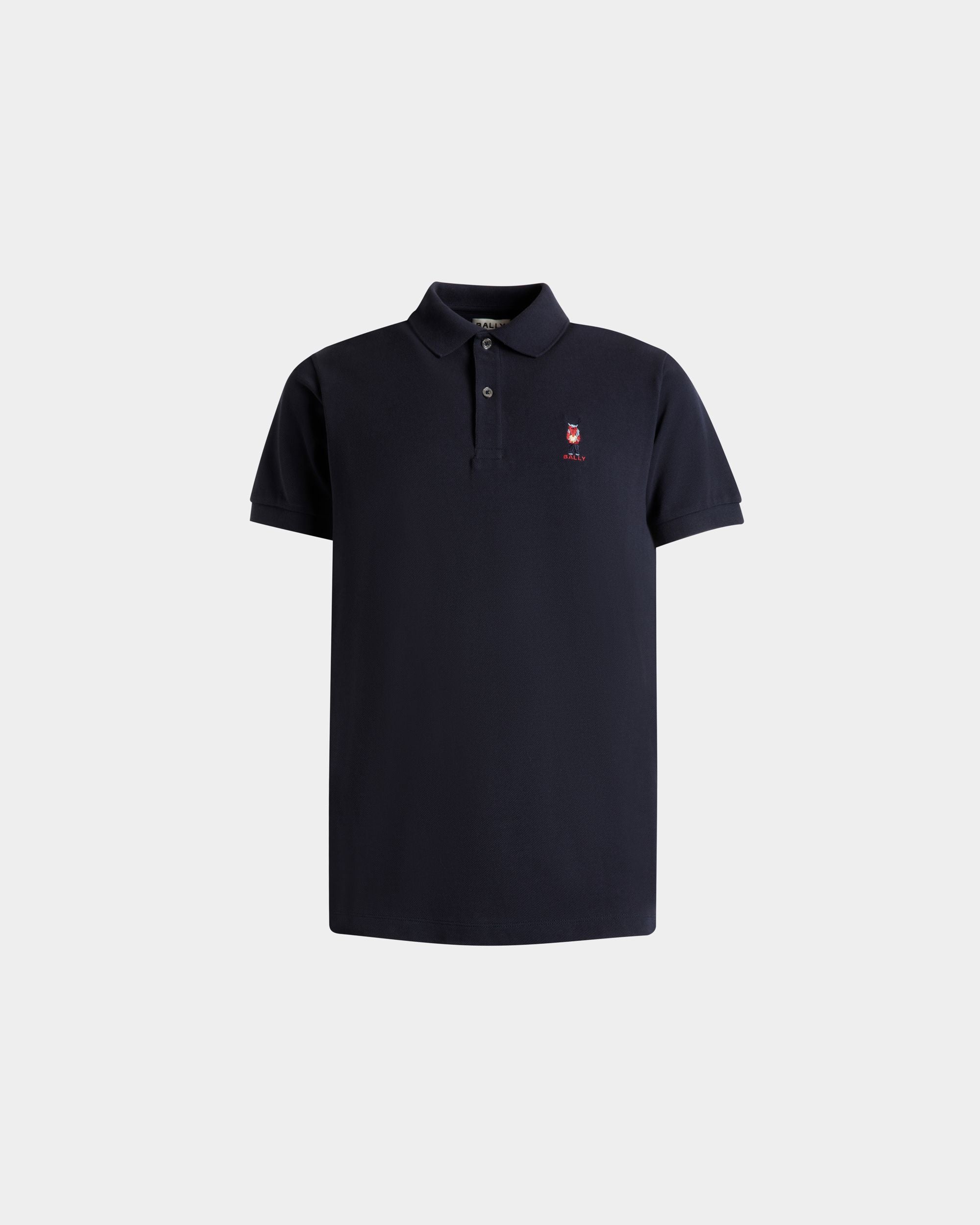 Polo De Algodón Navy Blue Con Forest Mask - Hombre - Bally - 01