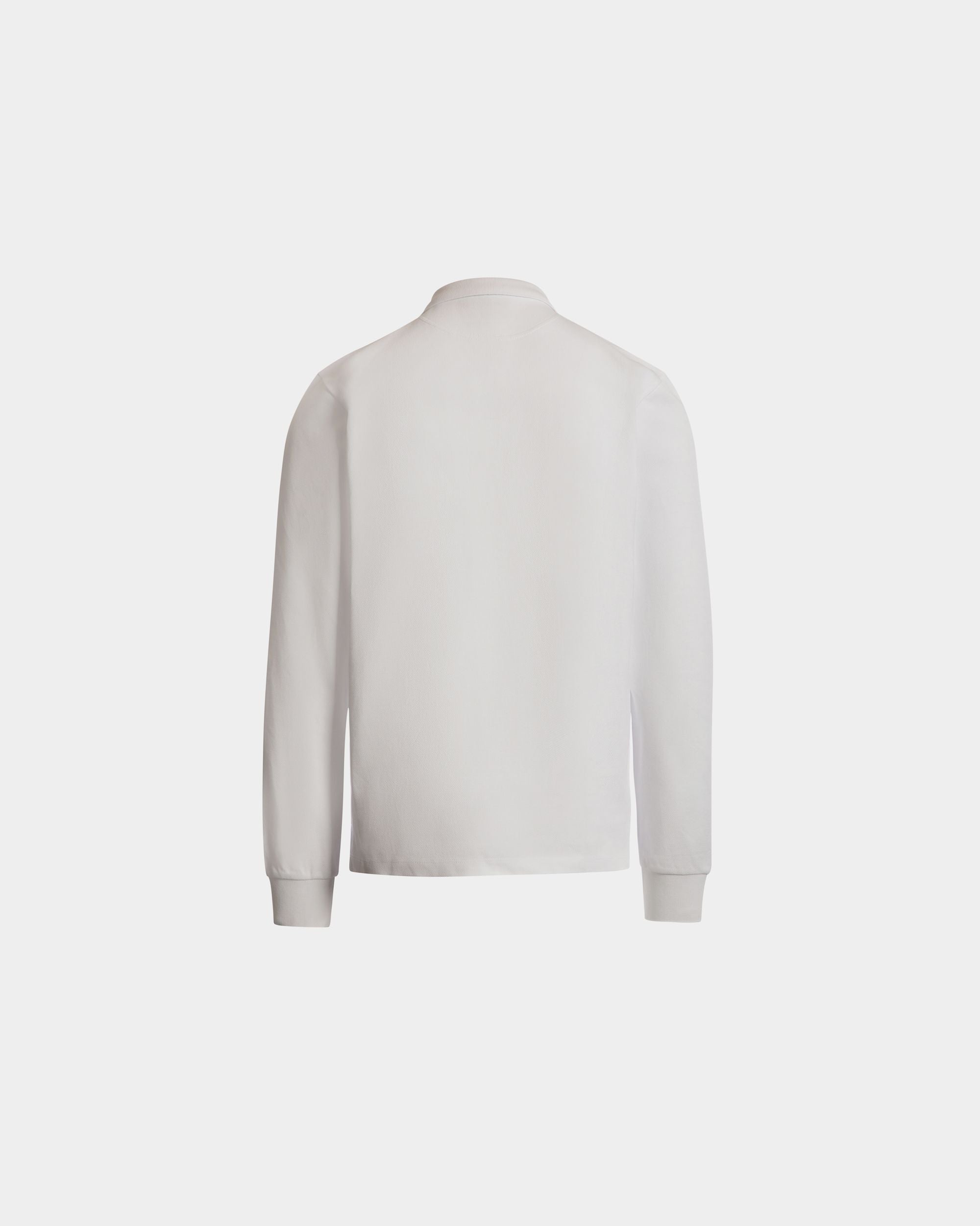 Polo De Manga Larga De Algodón Blanco Con Bordado Forest Mask - Hombre - Bally - 03