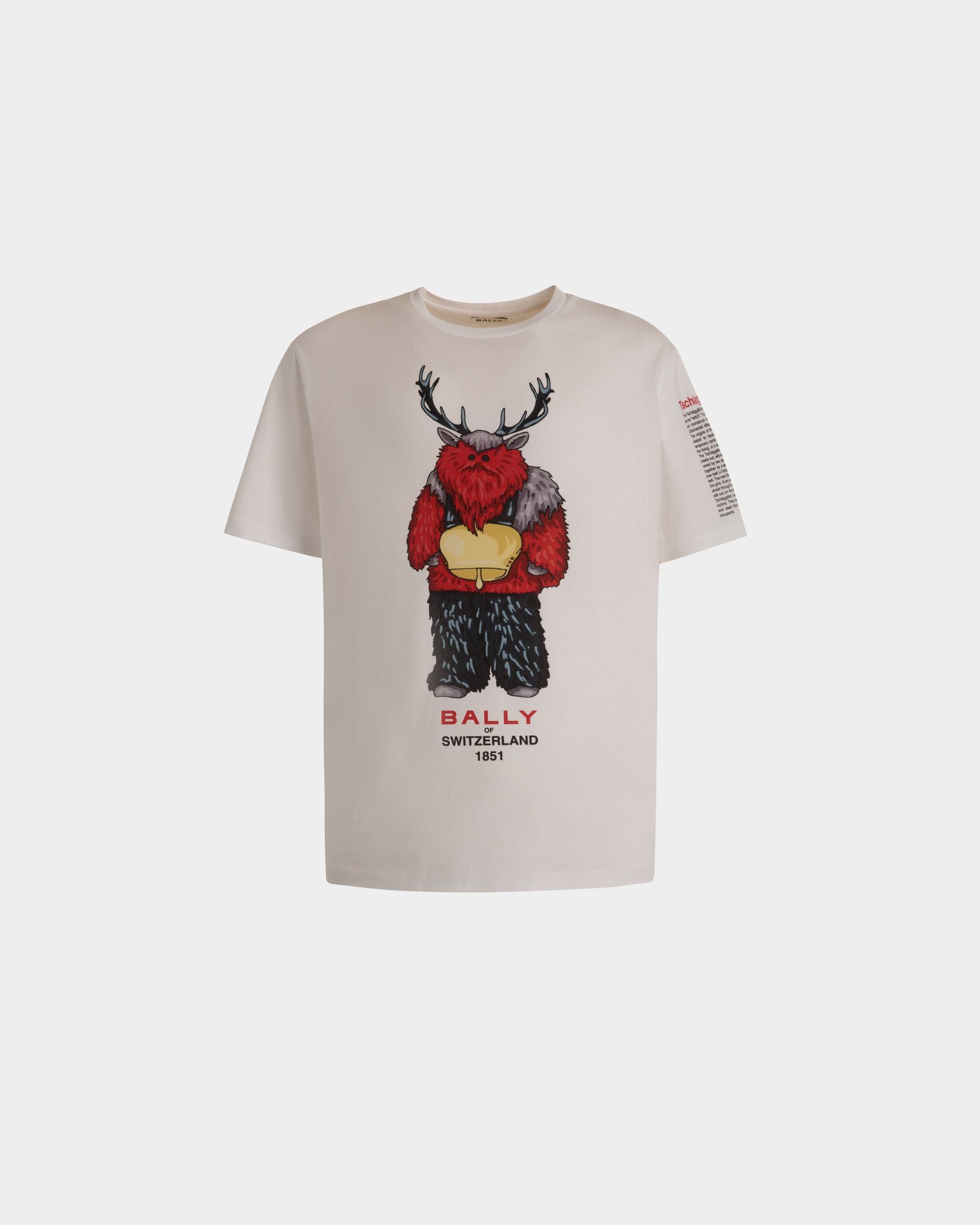Camiseta De Algodón Blanco Con Forest Mask - Hombre - Bally - 01
