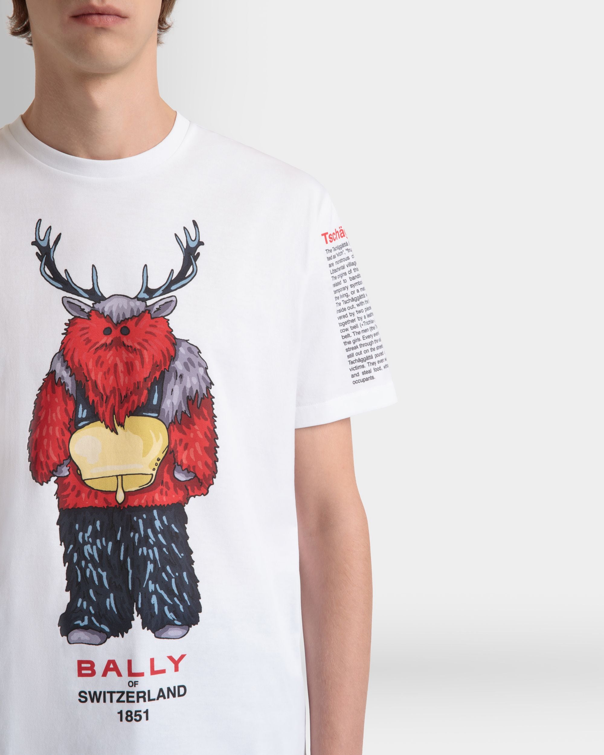 Camiseta De Algodón Blanco Con Forest Mask - Hombre - Bally - 04