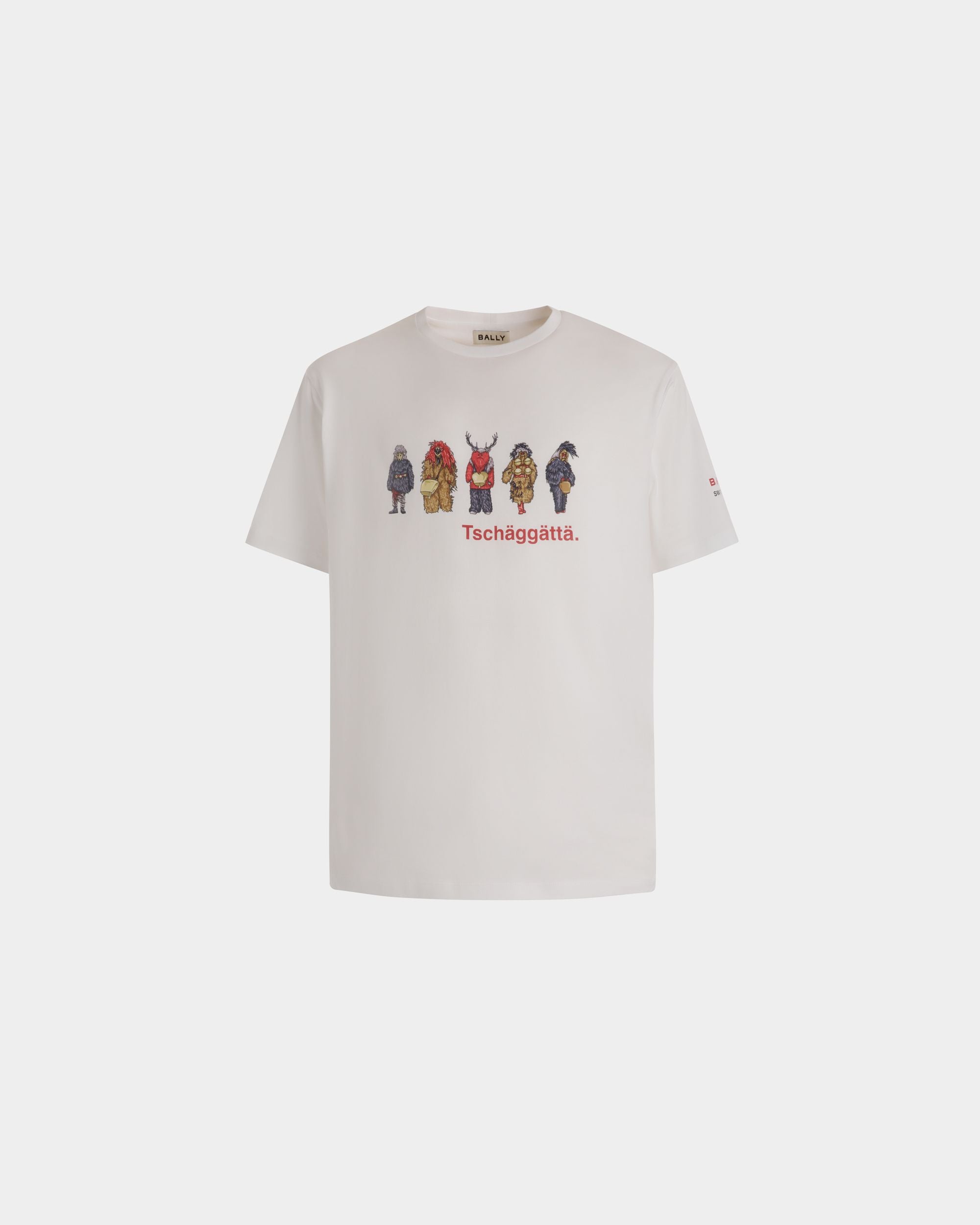Camiseta De Algodón Blanco Con Forest Mask - Hombre - Bally - 01