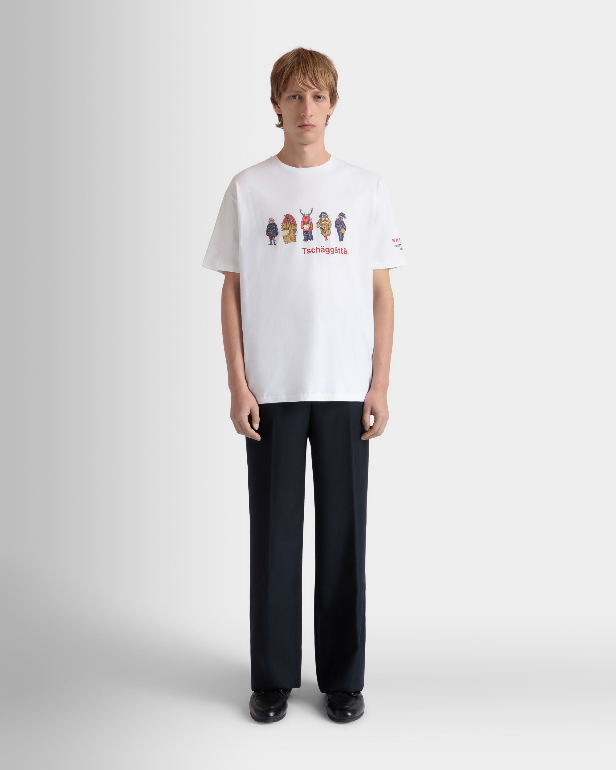 Camiseta De Algodón Blanco Con Forest Mask - Hombre - Bally - 02
