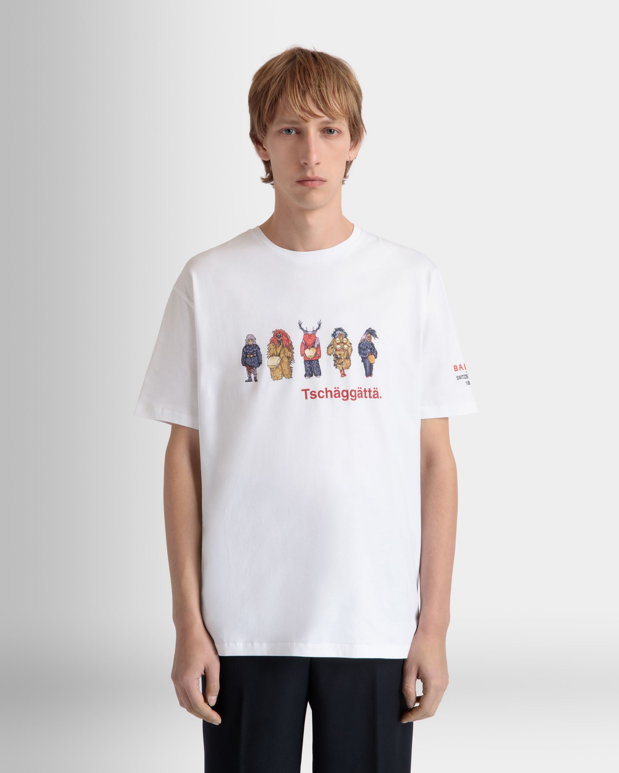 Camiseta De Algodón Blanco Con Forest Mask - Hombre - Bally - 03