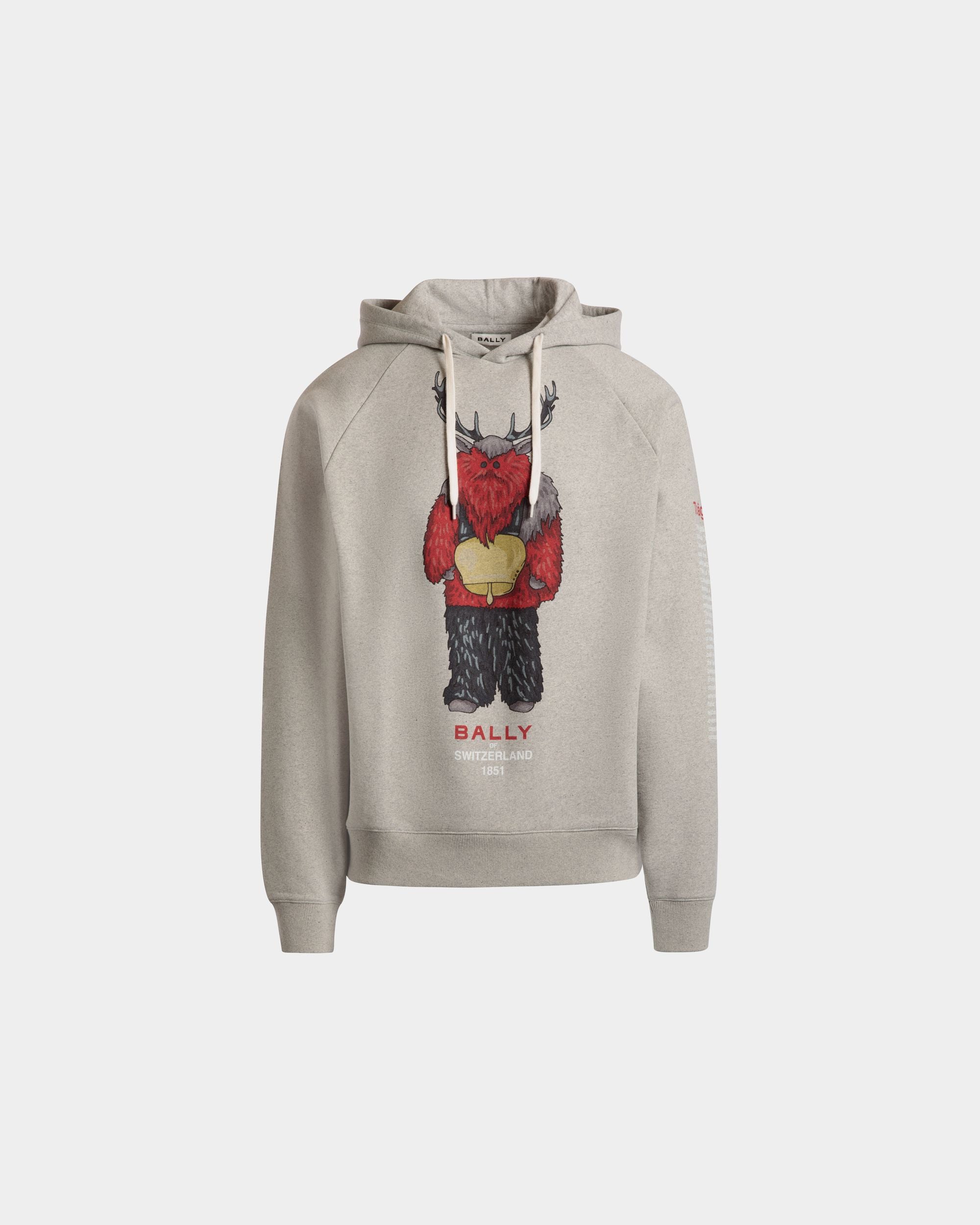 Sudadera Con Capucha De Algodón Grey Melange Con Forest Mask - Hombre - Bally - 01