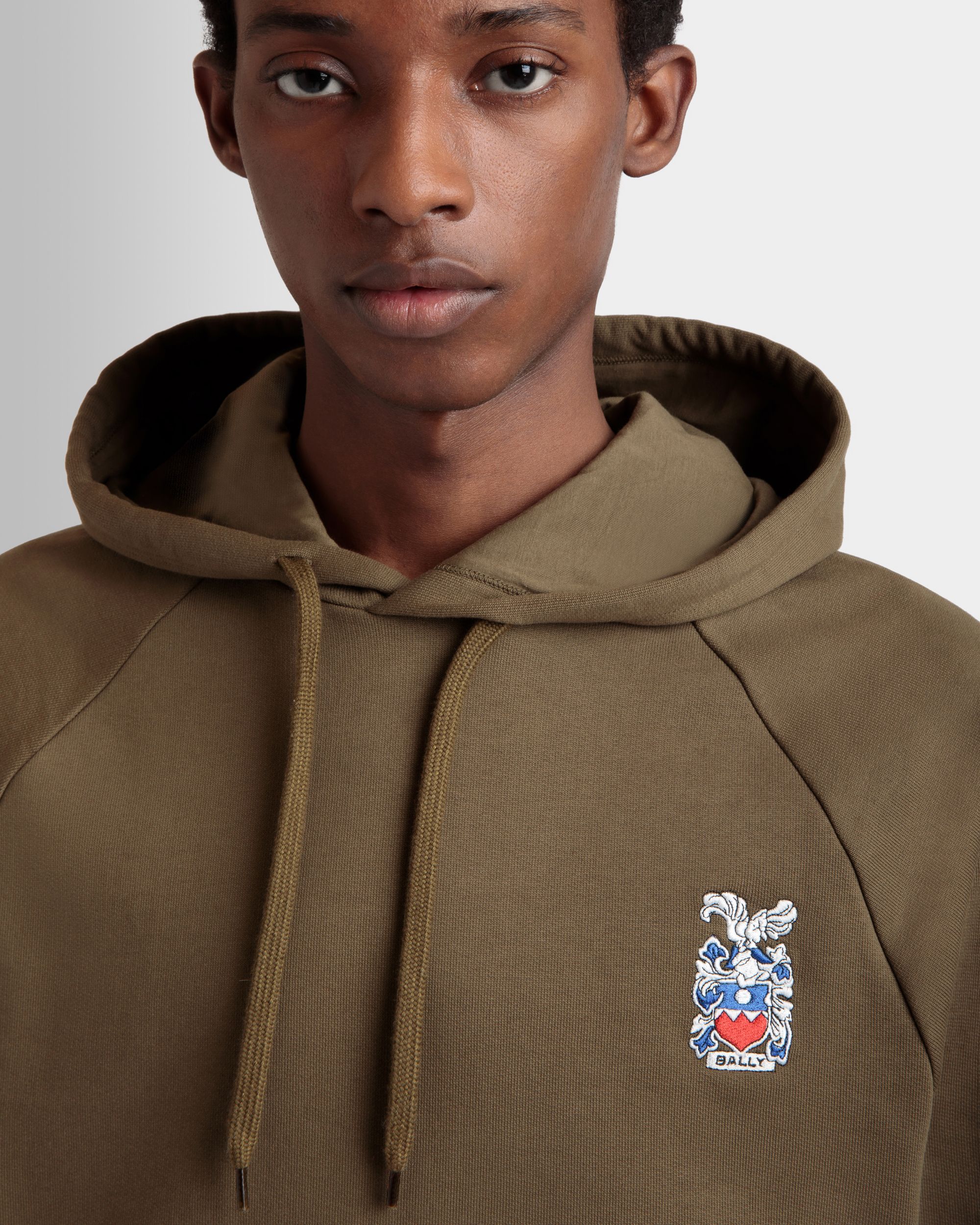 Sudadera Con Capucha De Algodón Marrón Con Escudo Bally Crest - Hombre - Bally - 04