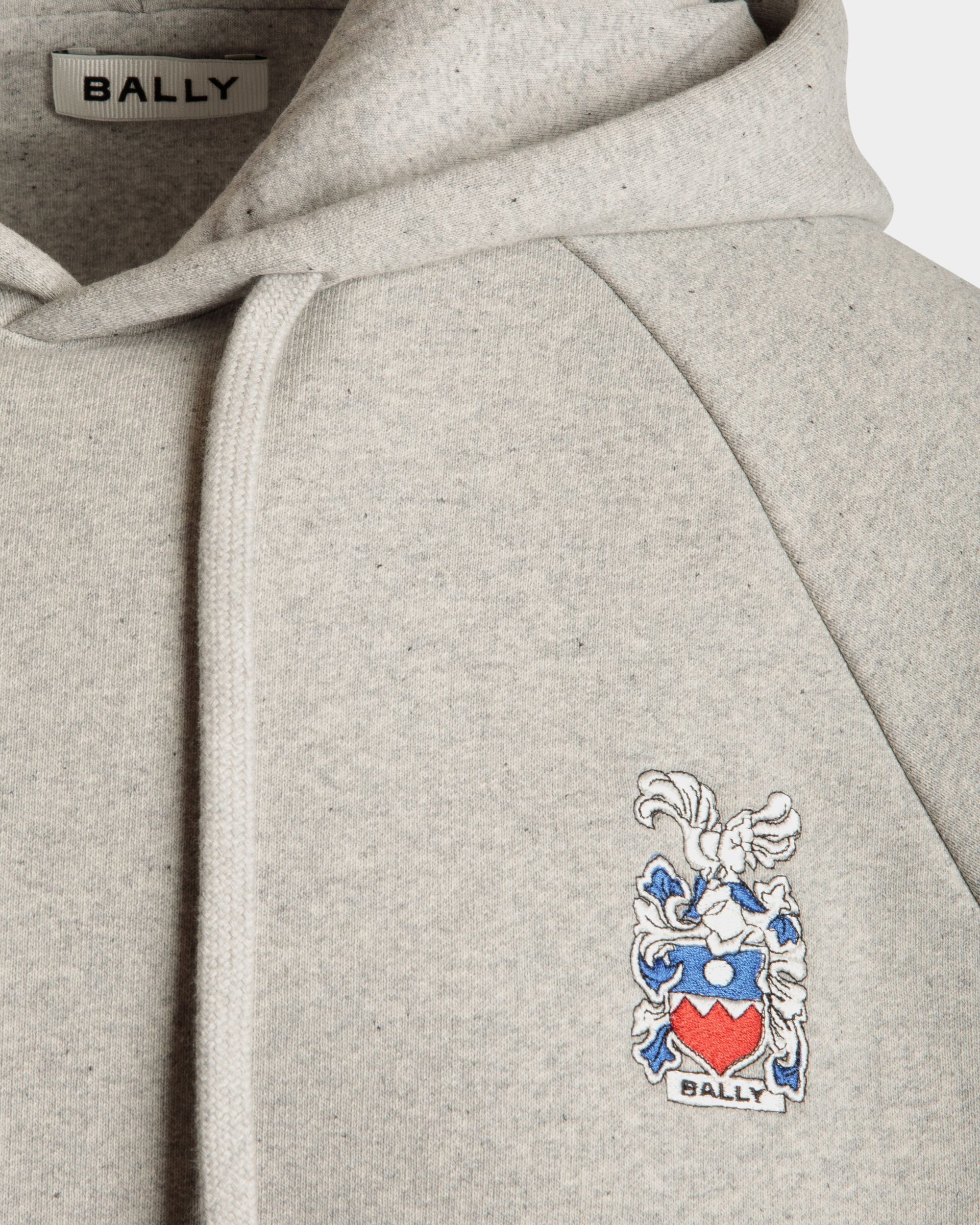 Sudadera Con Capucha Y Escudo Bally Crest De Algodón Grey Melange - Hombre - Bally - 02