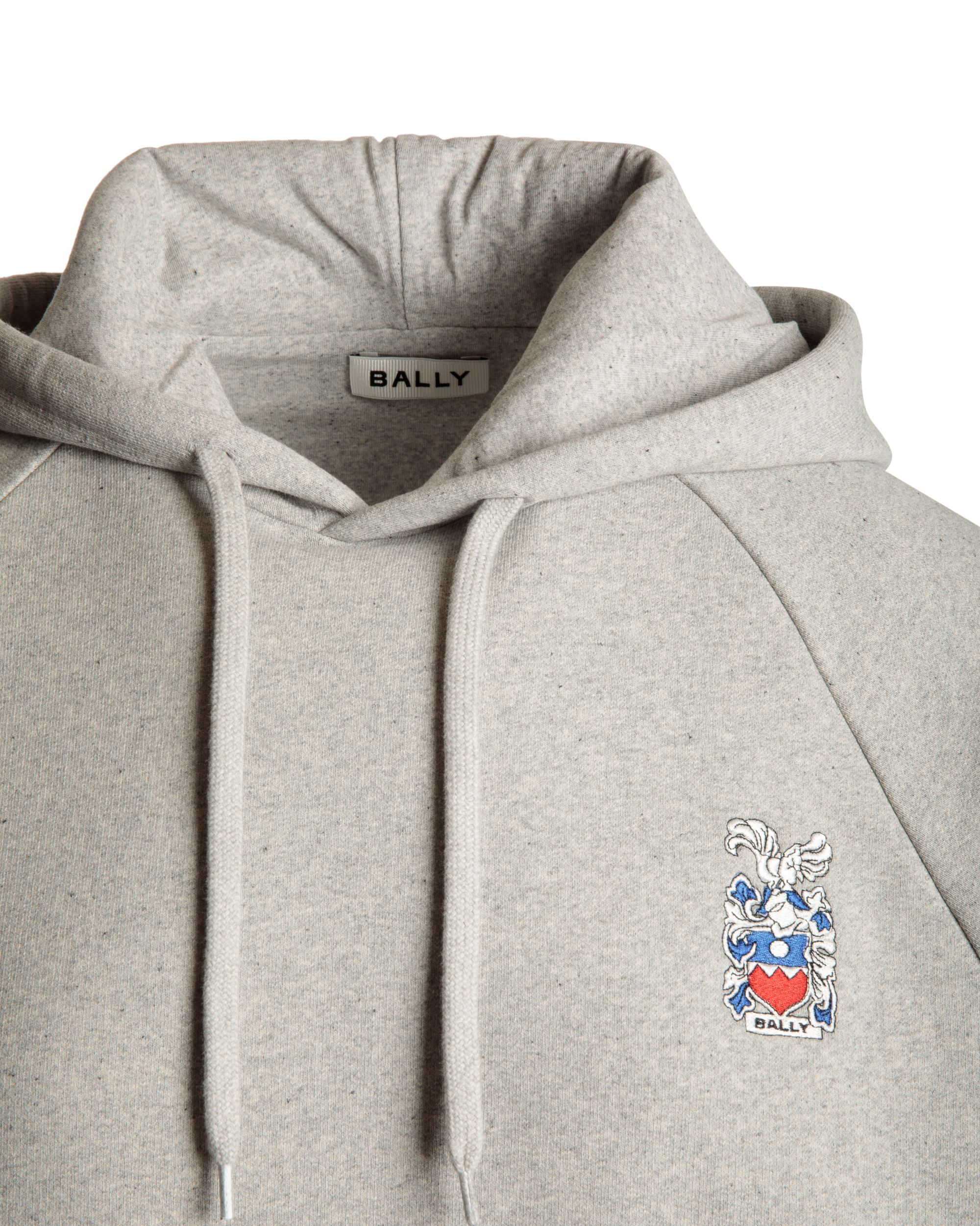 Sudadera Con Capucha Y Escudo Bally Crest De Algodón Grey Melange - Hombre - Bally - 03